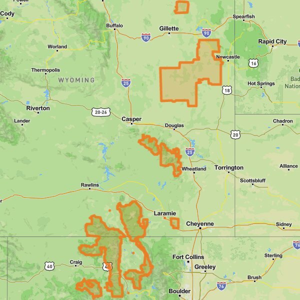Medicine Bow-Routt National Forest mobile static map
