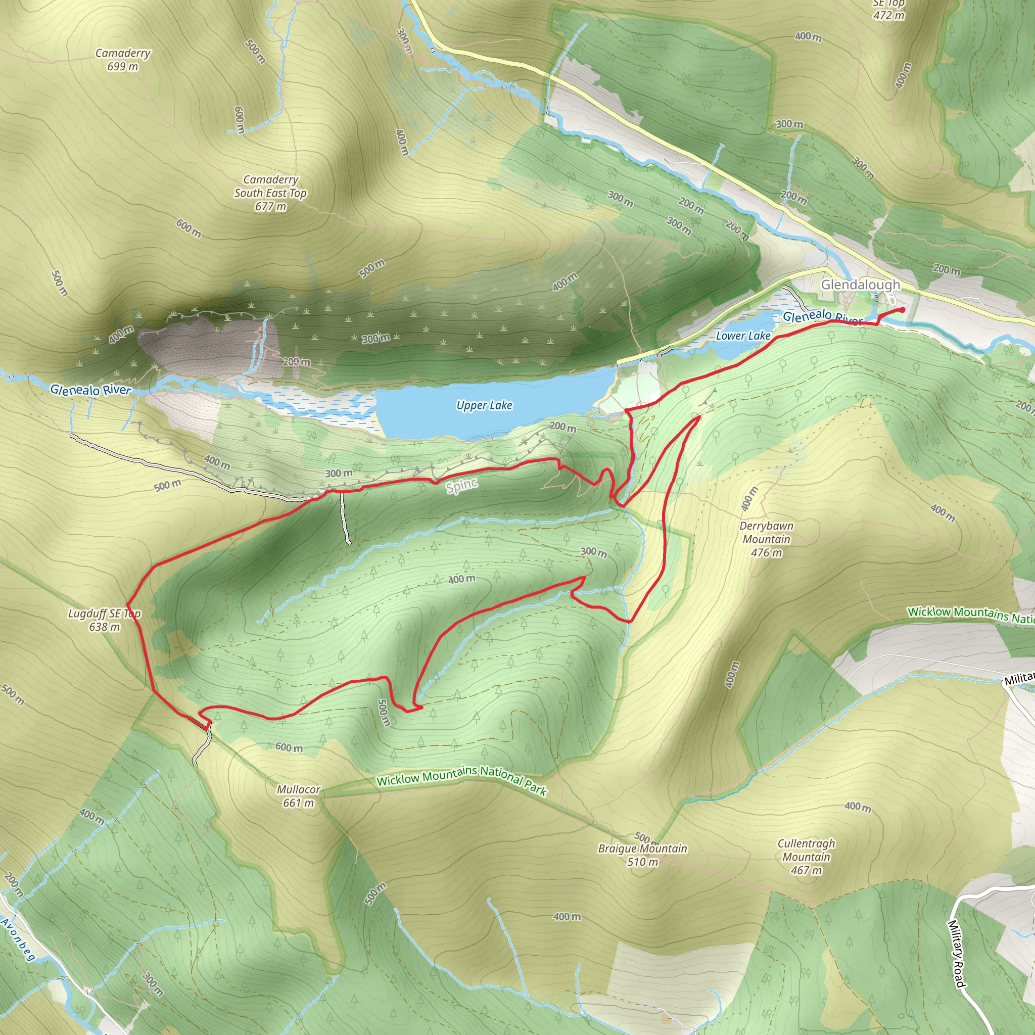 Glendalough Red Route mobile static map