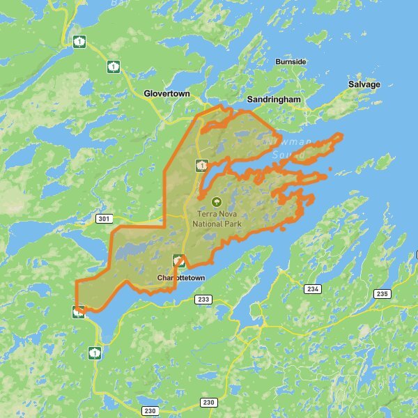 Terra Nova National Park Oof Canada mobile static map