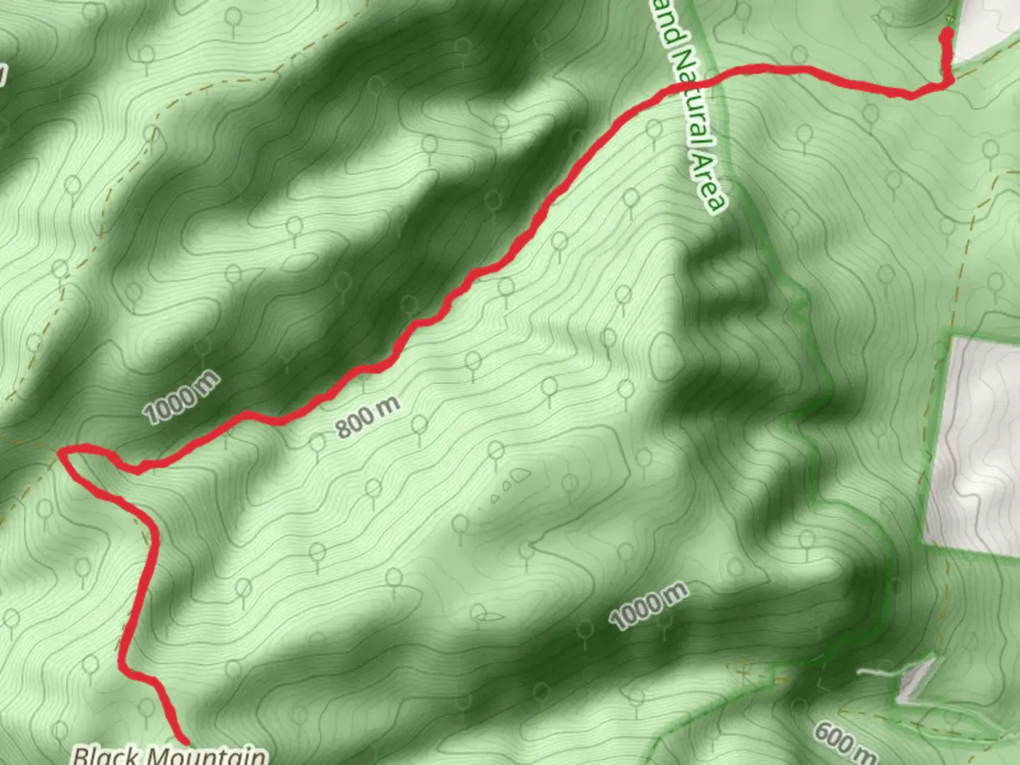 An image depicting the trail Black Mountain Trail and its surrounding area.