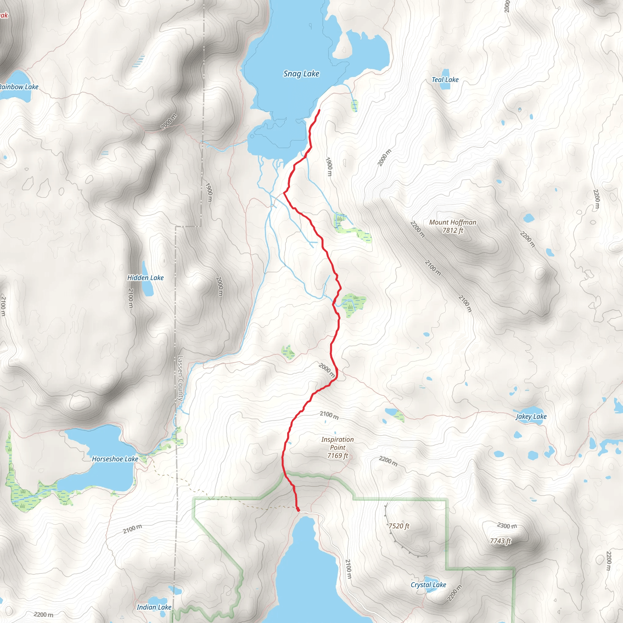 Juniper Lake to Snag Lake Trail mobile static map