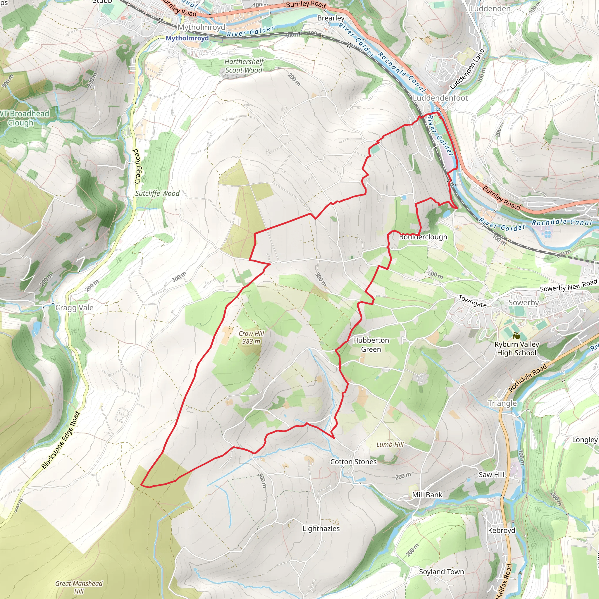 Luddenden Foot Circular mobile static map