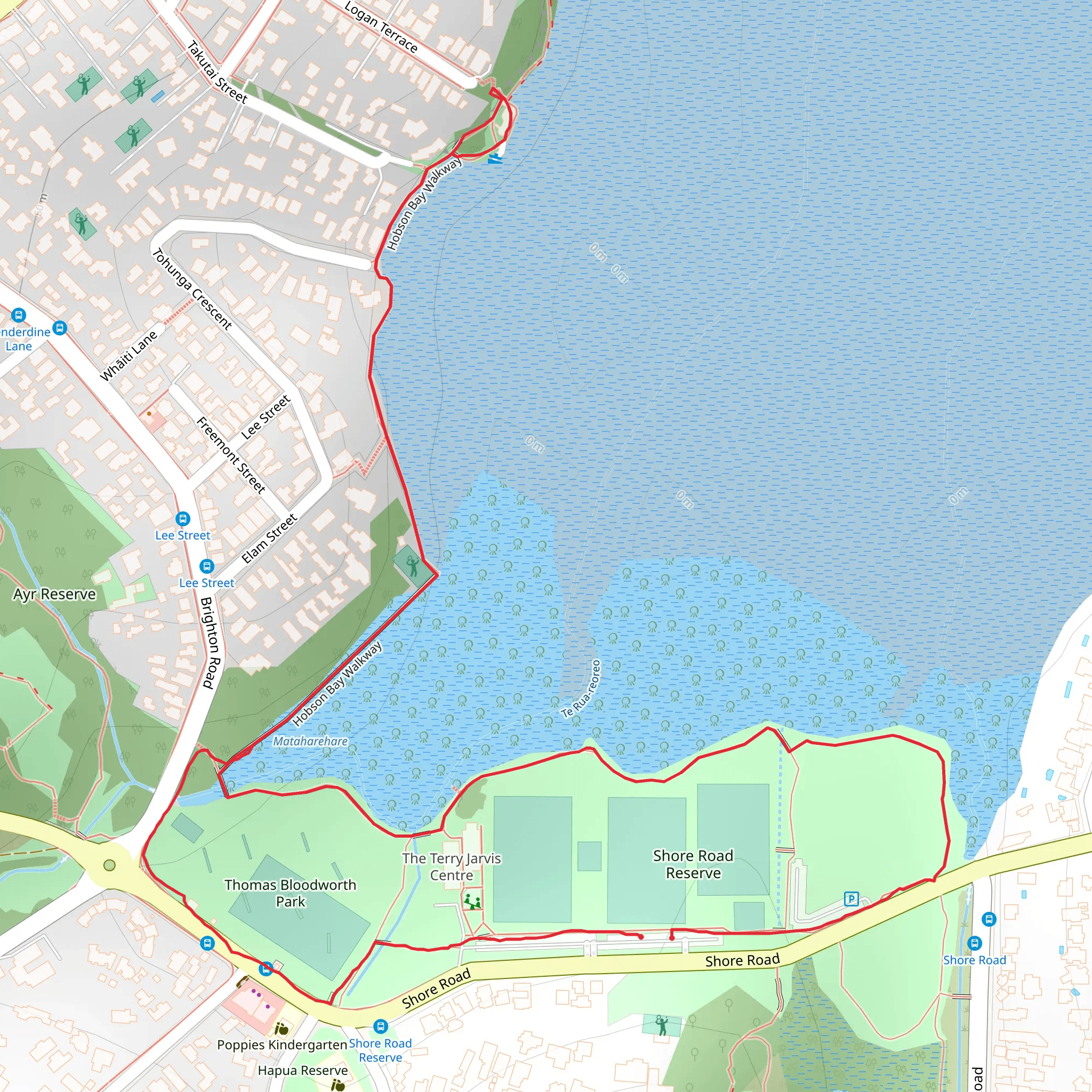 Hobsonbay Walkway mobile static map