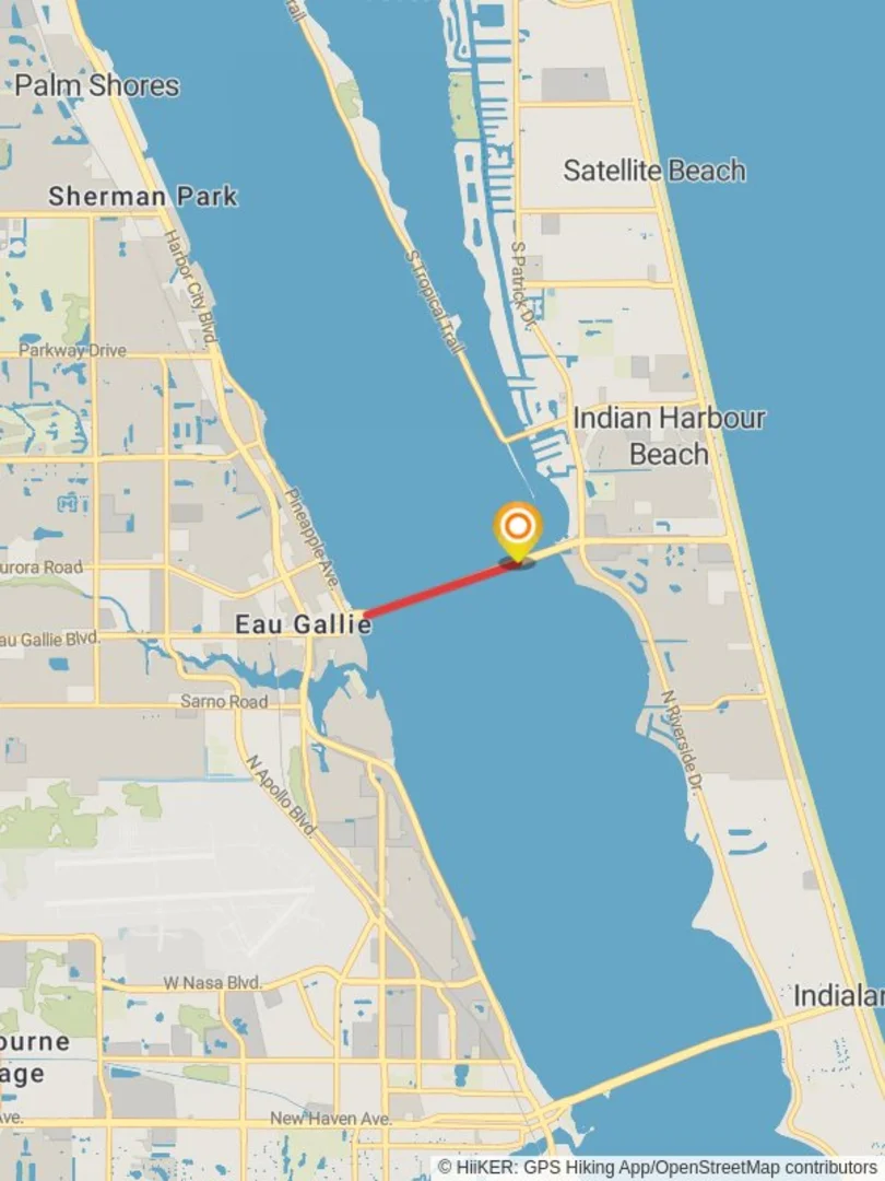 An image depicting the trail Eau Gallie Boulevard and its surrounding area.