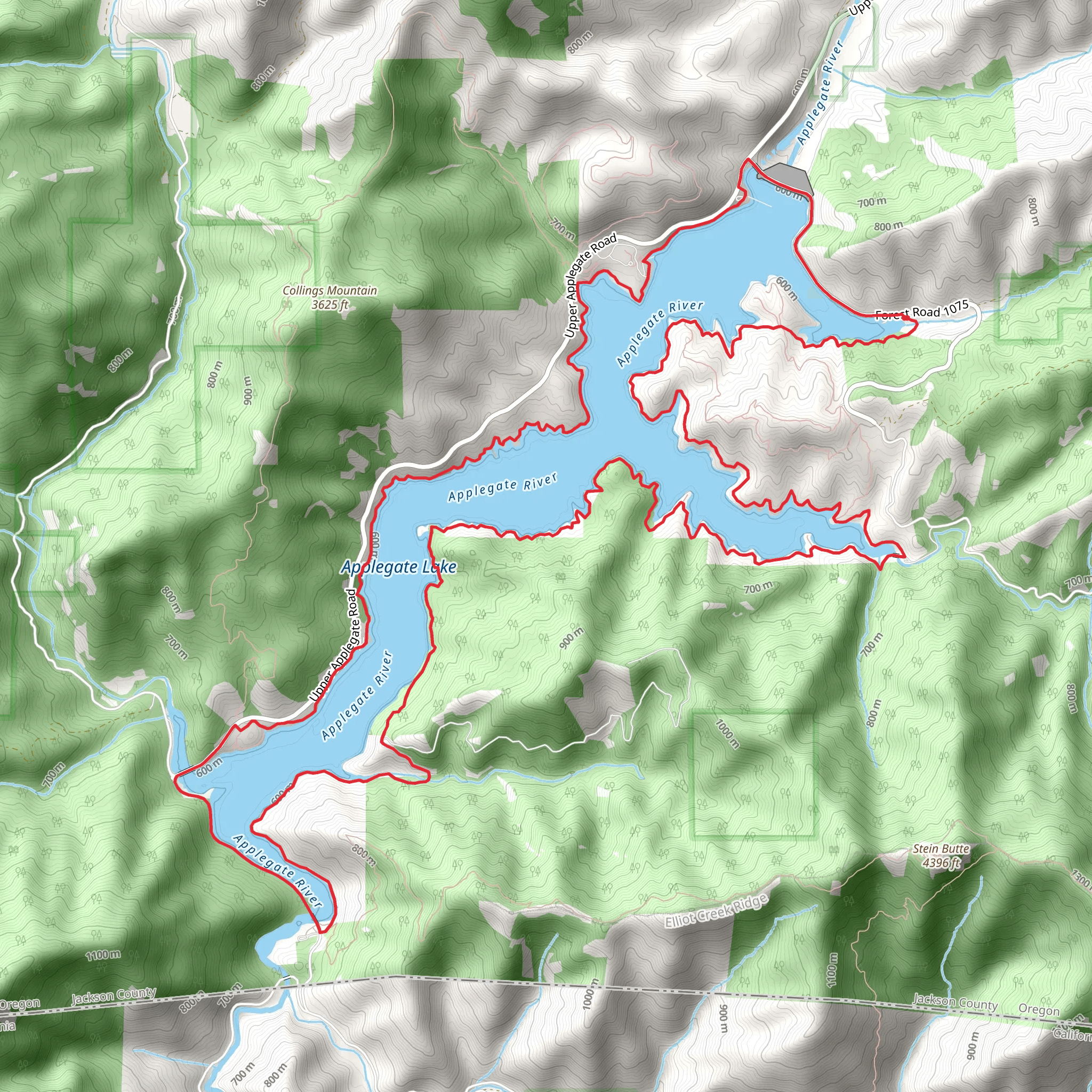 Applegate Lake and River Loop mobile static map