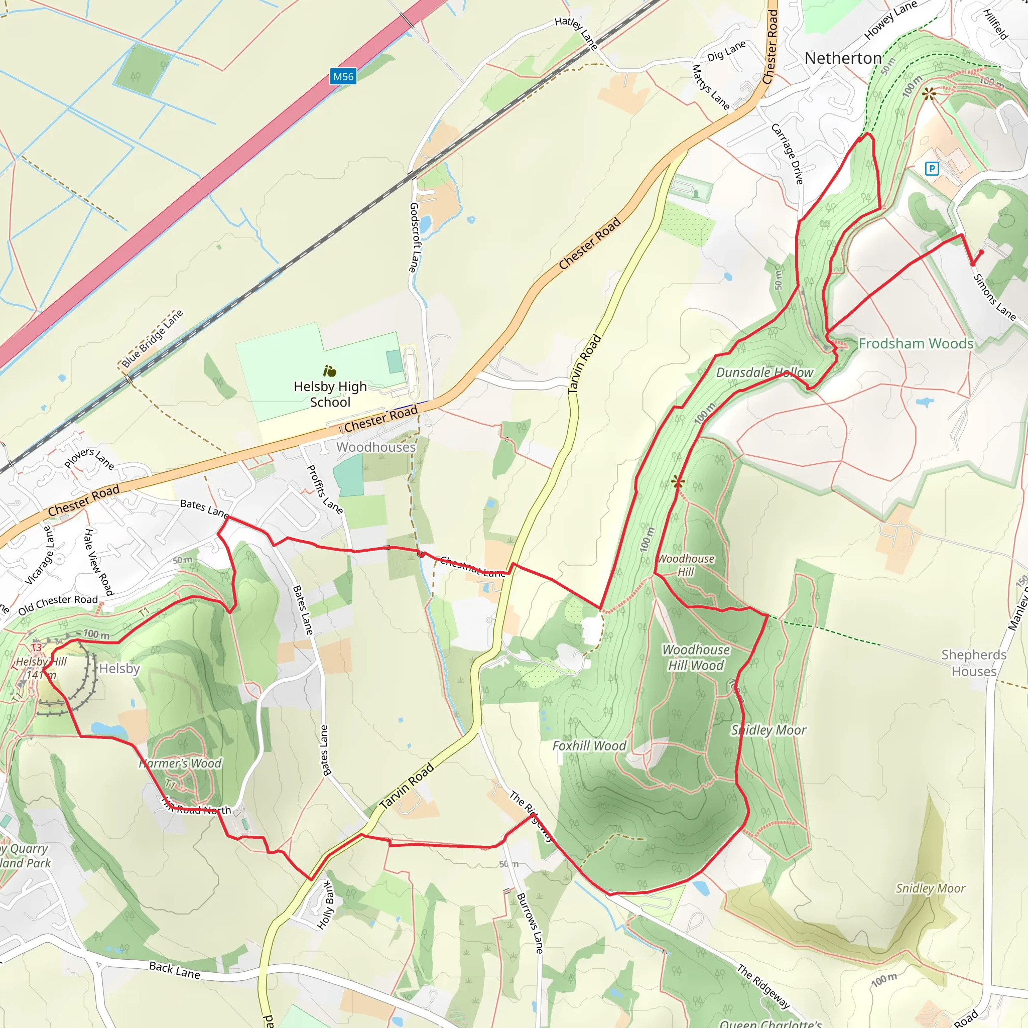 Helsby Loop via Dunsdale Hollow mobile static map