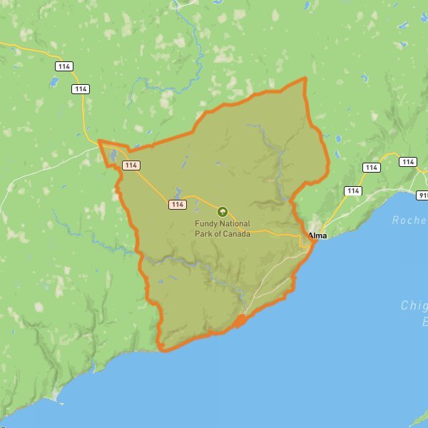 Fundy National Park of Canada mobile static map