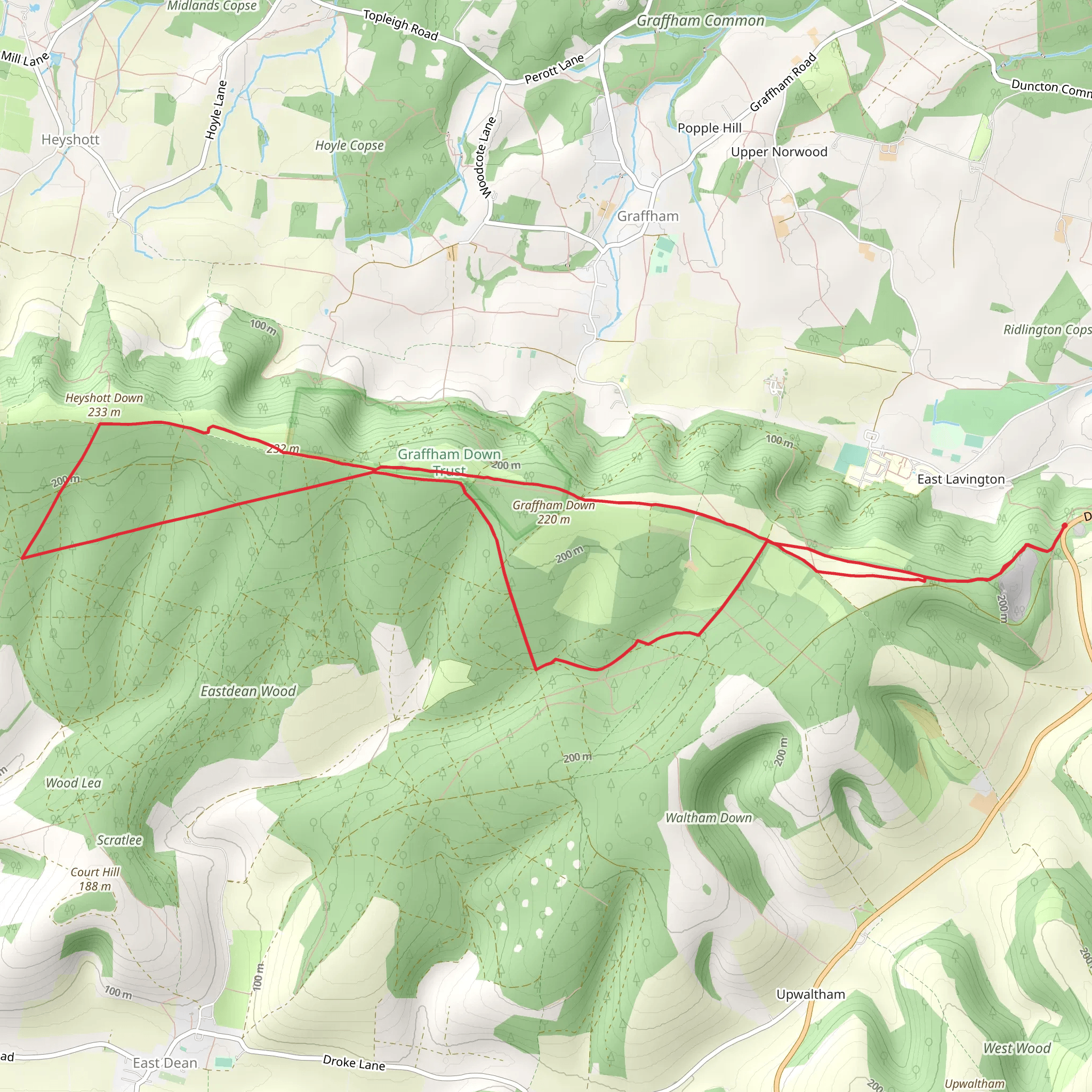 Charlton Forest and Woolavington Down Loop mobile static map