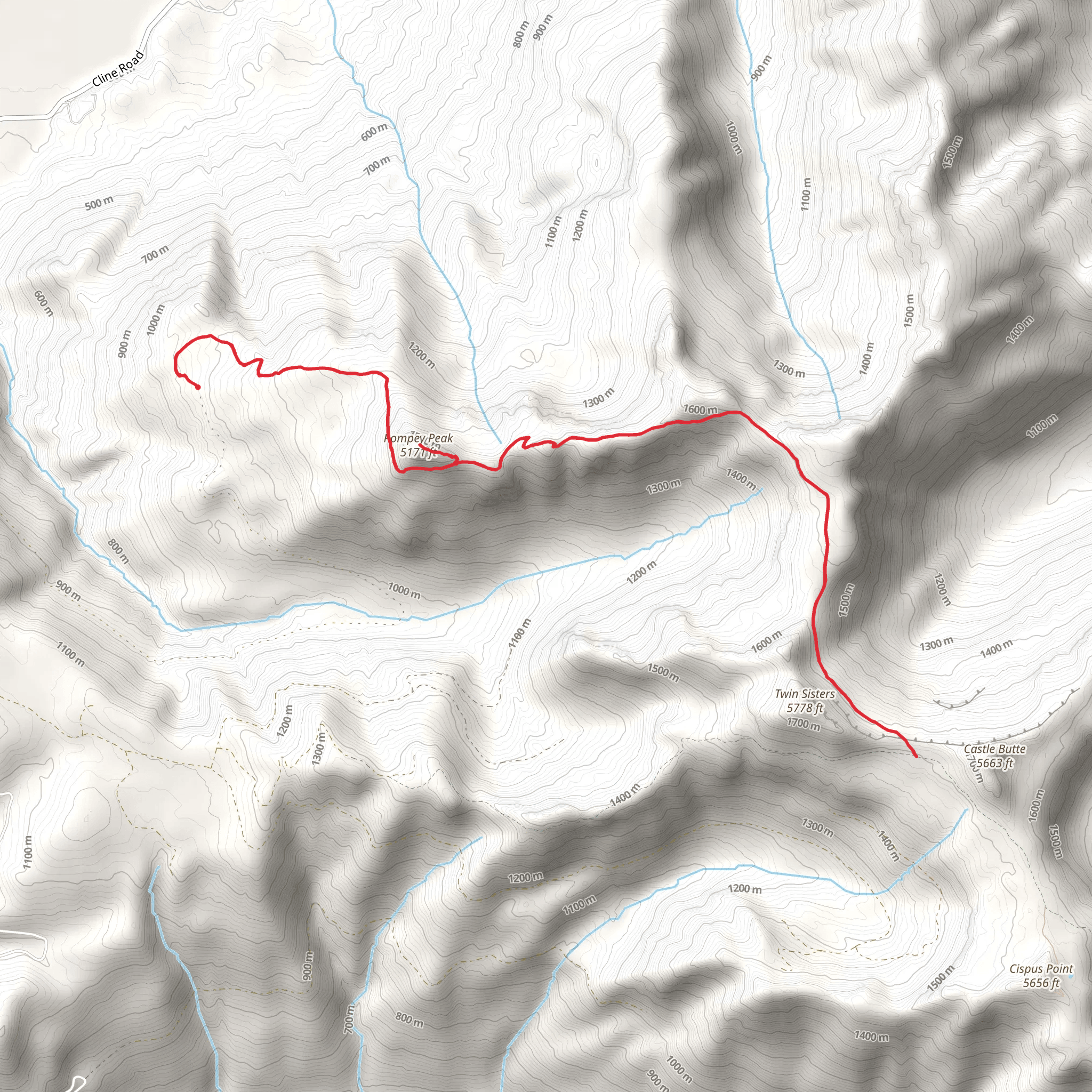 Pompey Peak Trail mobile static map