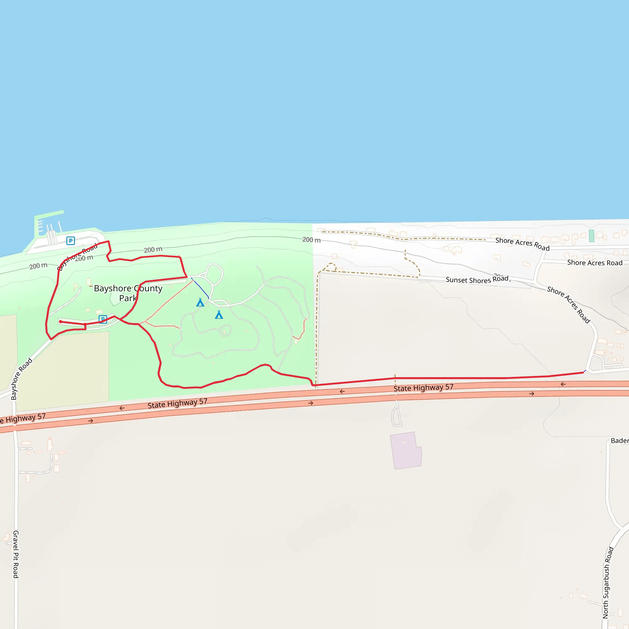 Bayshore County Park Walk mobile static map