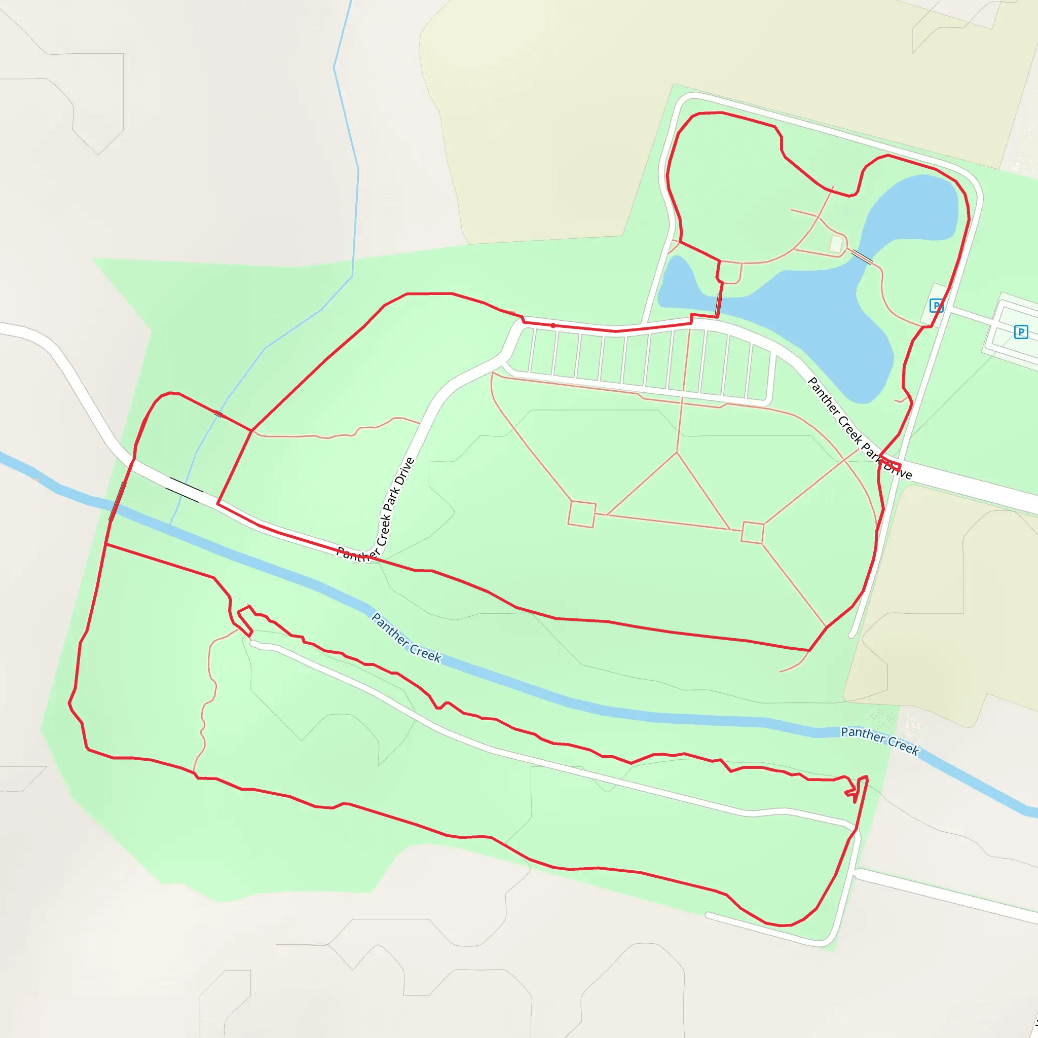 Panther Creek Park Loop mobile static map