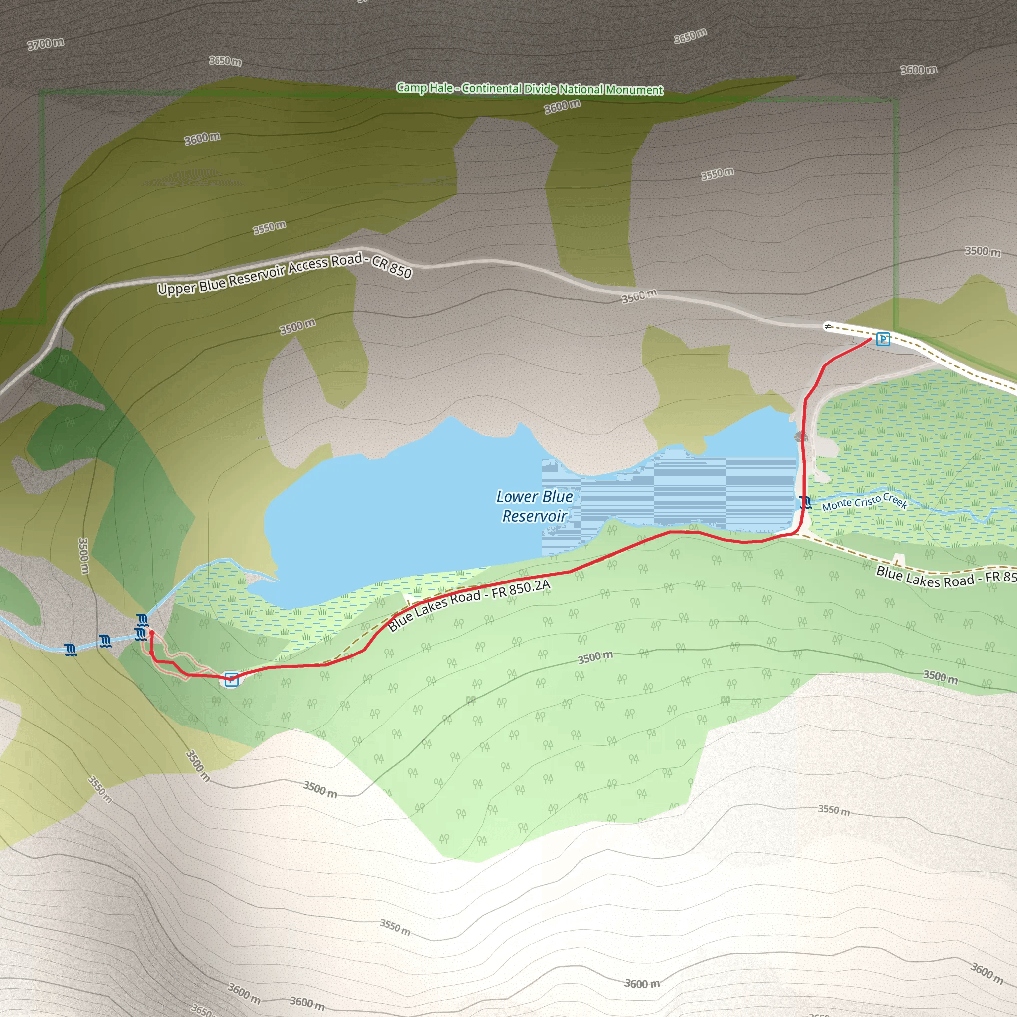 Blue Lakes Walk mobile static map