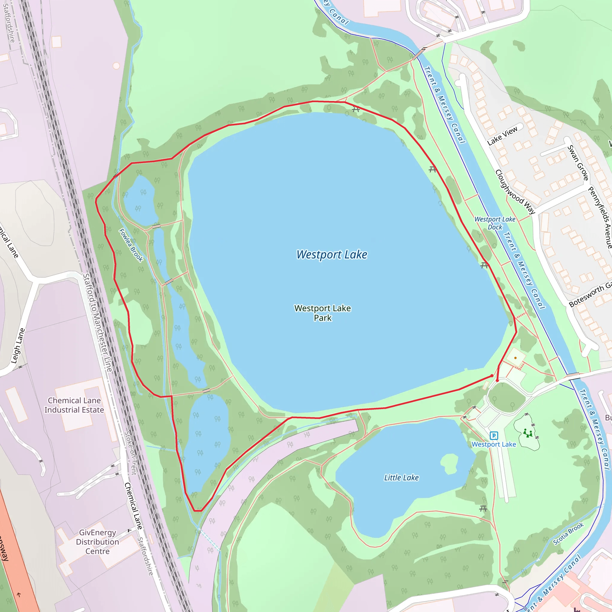 Westport Lake Loop mobile static map