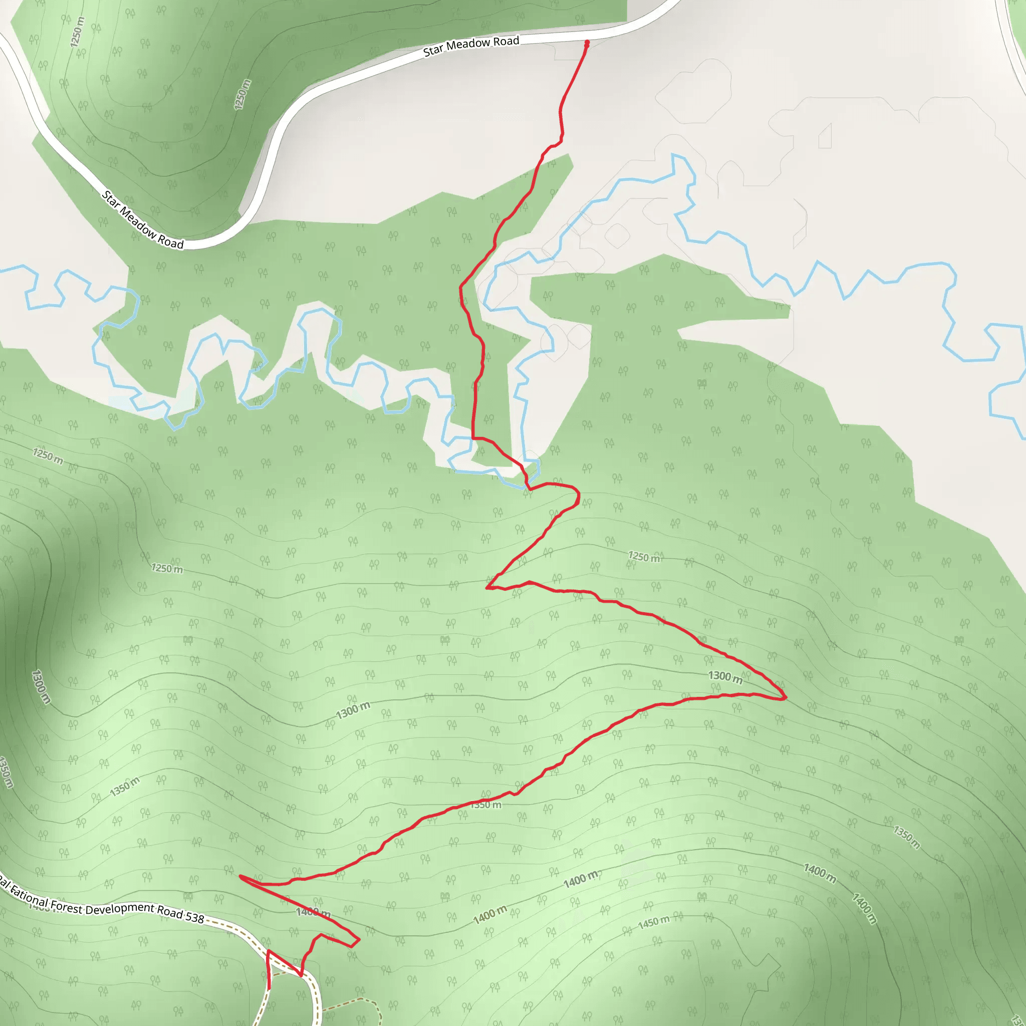 Star Meadows Trail mobile static map