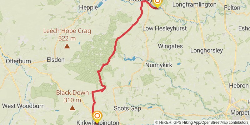 St Oswald's Way stage 6 Map