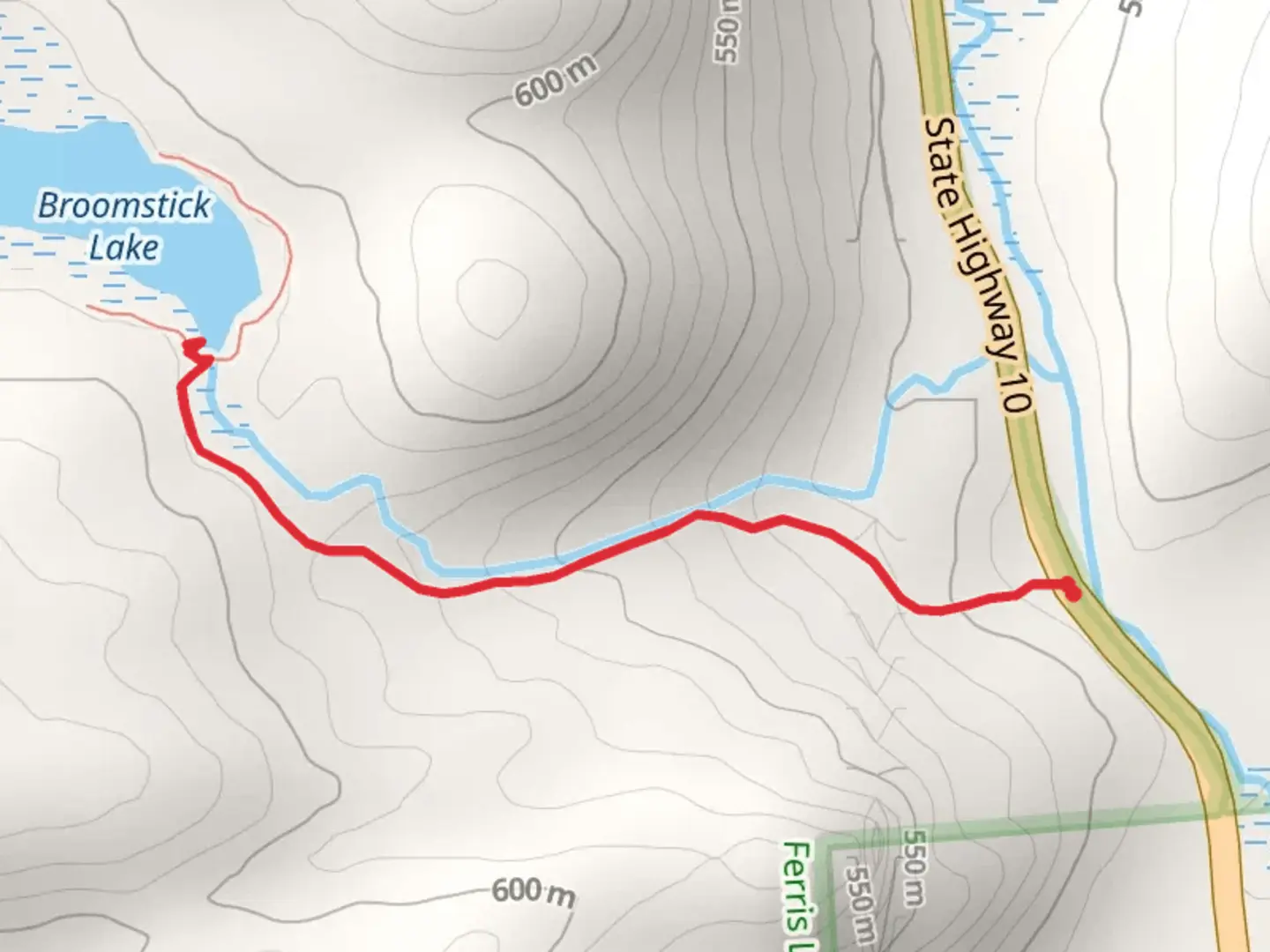 An image depicting the trail Broomstick Lake Trail and its surrounding area.