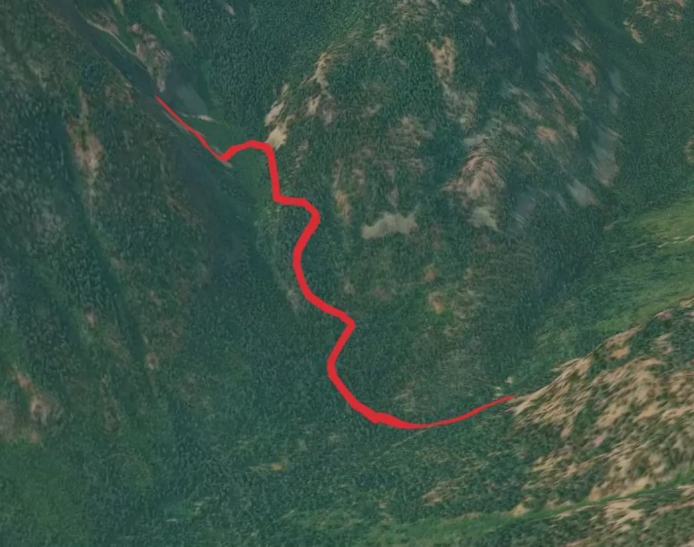 An image depicting the trail Curly - Miller Falls Trail and its surrounding area.