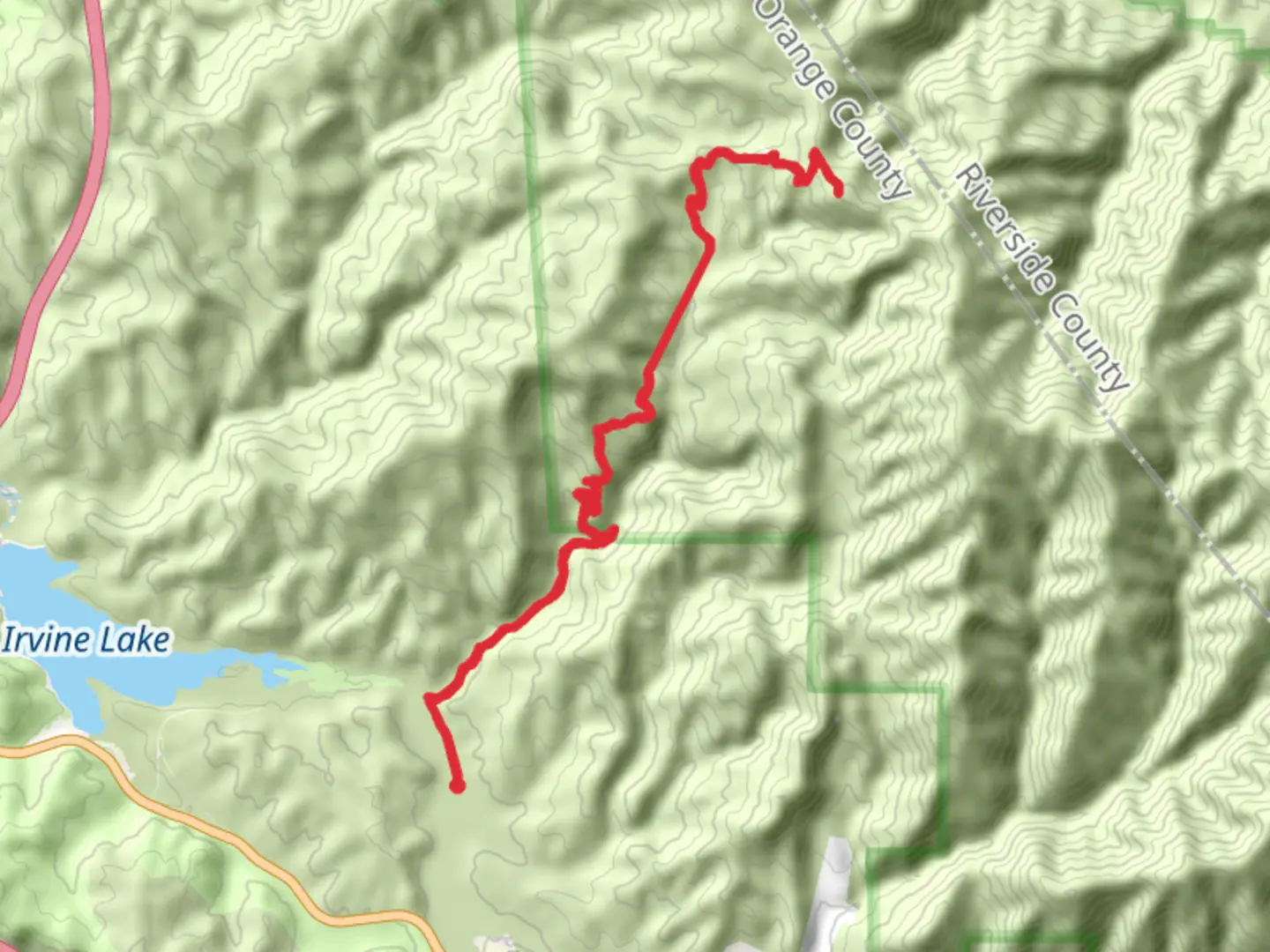 An image depicting the trail Black Star Canyon Road and its surrounding area.