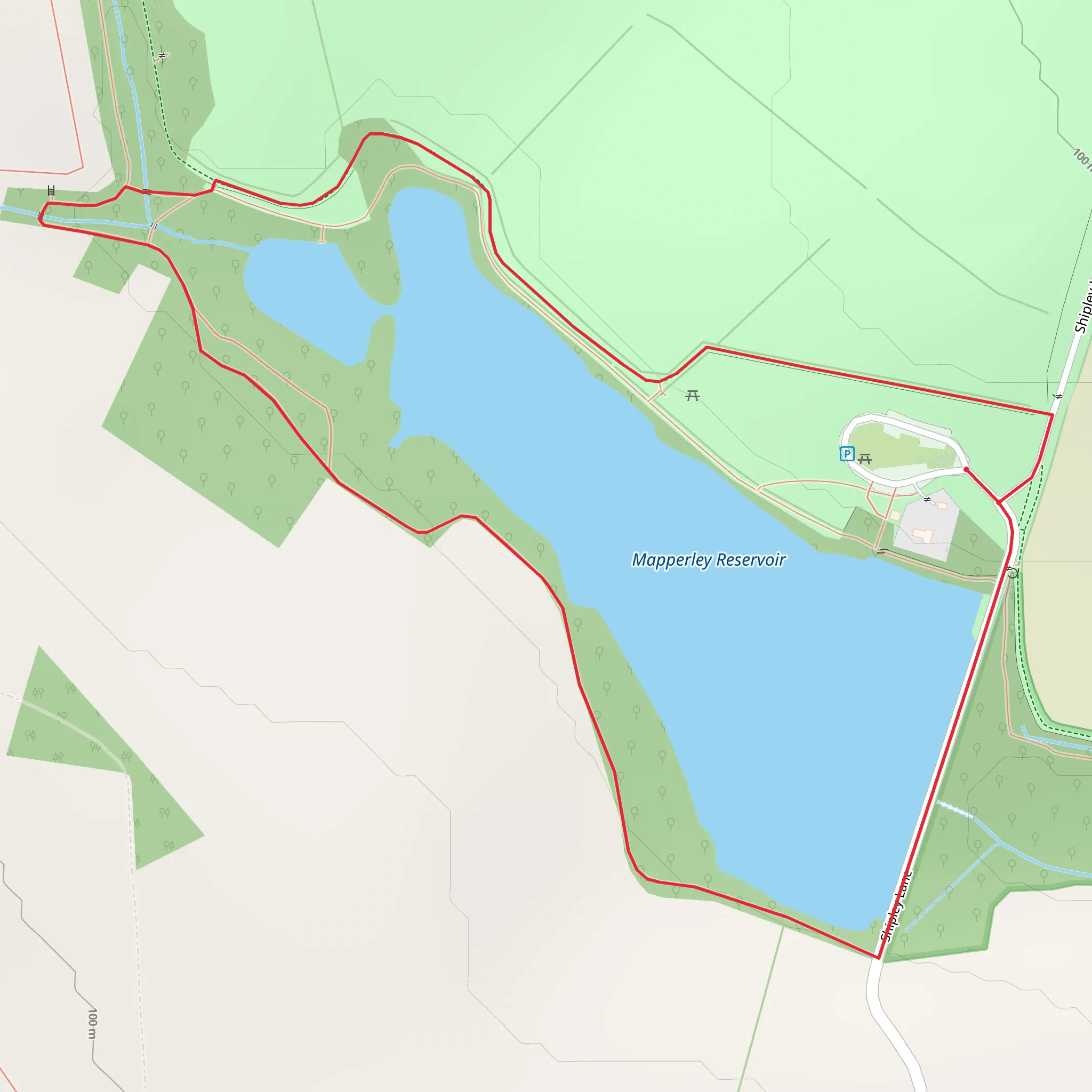 Mapperley Reservoir Loop mobile static map