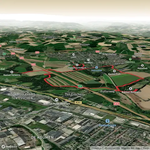 Cortenbachersbos, Kasteel Terworm and Kasteel Rivieren via Puttervoetpad