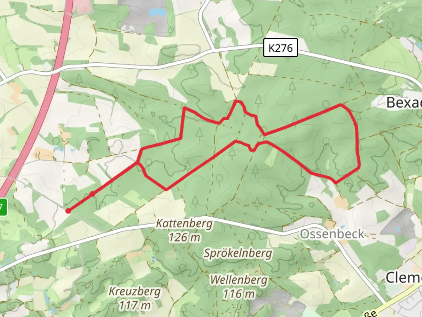 An image depicting the trail Wanderweg D and its surrounding area.