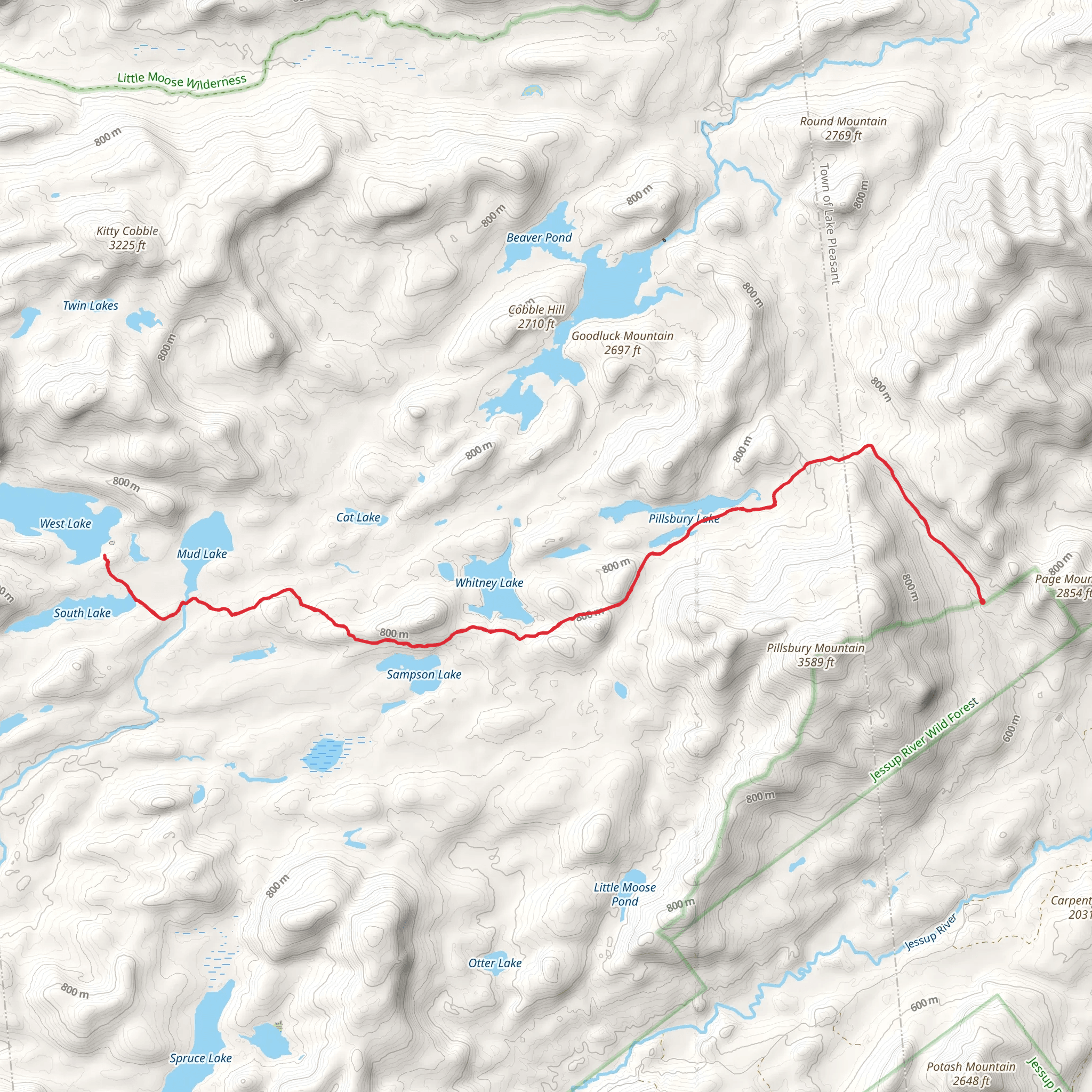 Mud Lake South Lake and West Lake via NCT mobile static map