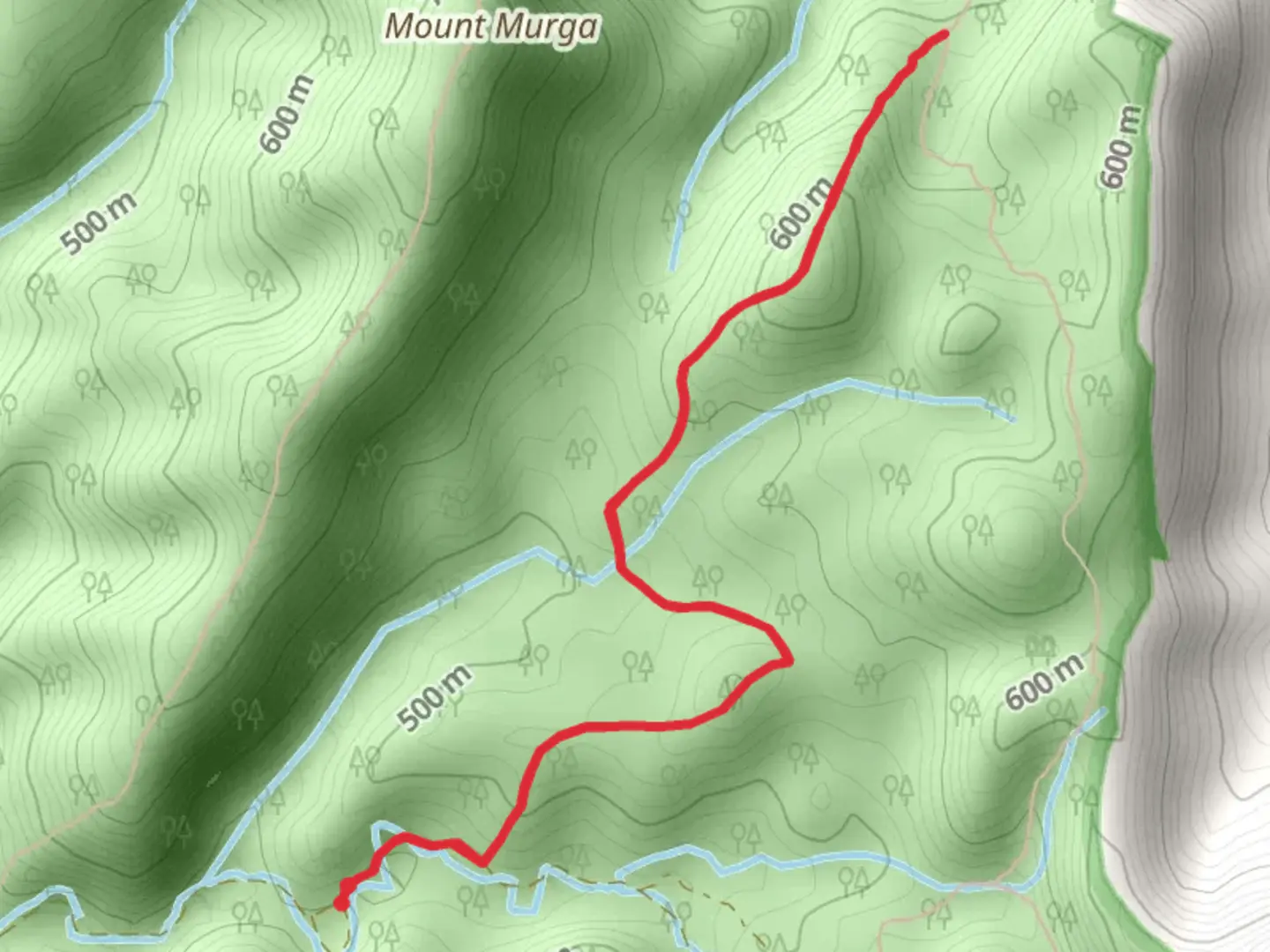 An image depicting the trail Chinamans Garden Track and its surrounding area.