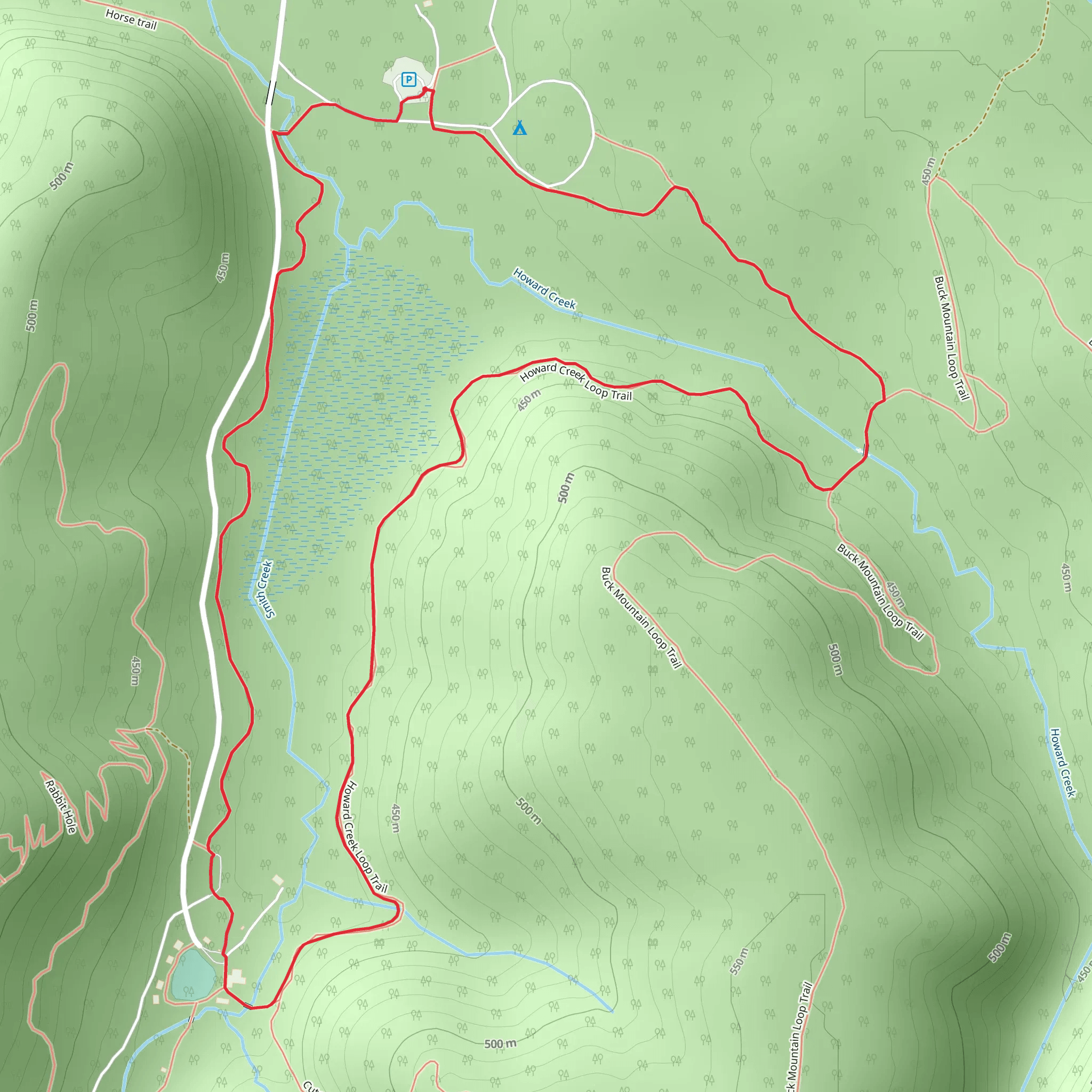 Howard Creek Loop mobile static map