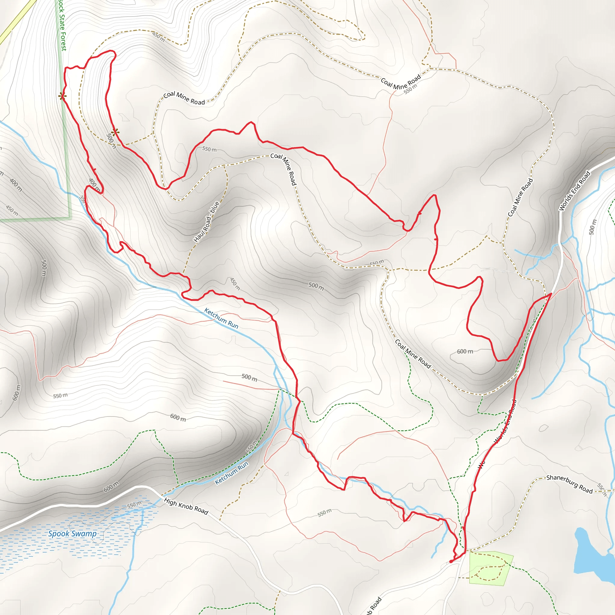 Ketchum Run and Loyalsock Trail Loop mobile static map