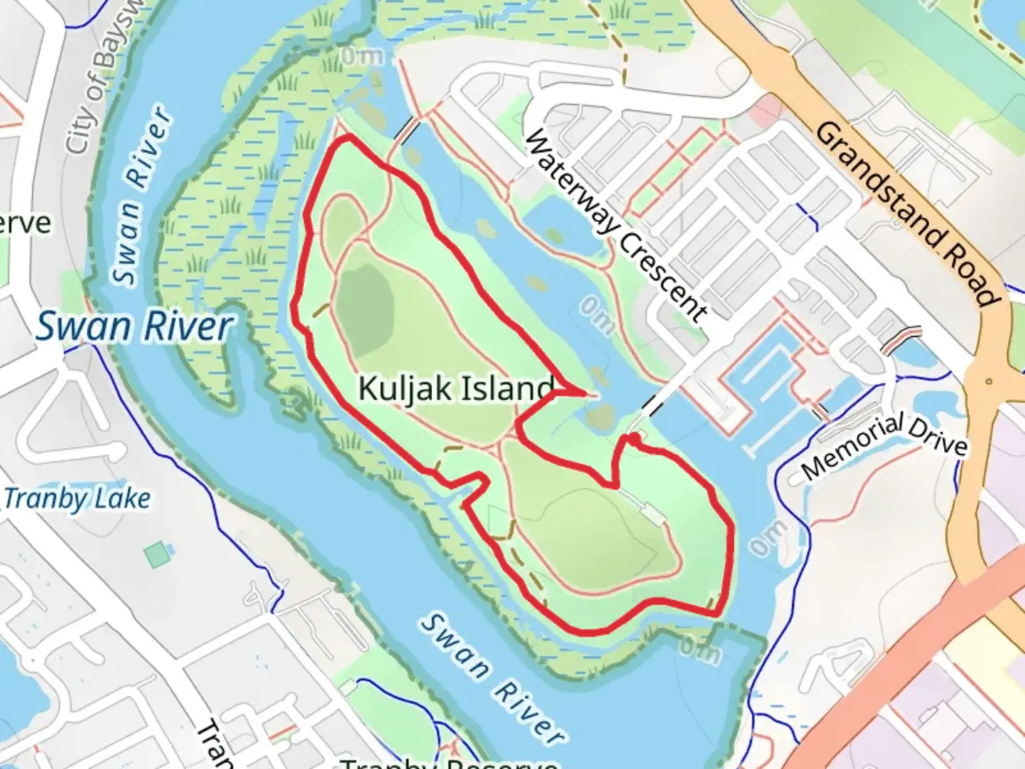 An image depicting the trail Kuljak Island Walk and its surrounding area.