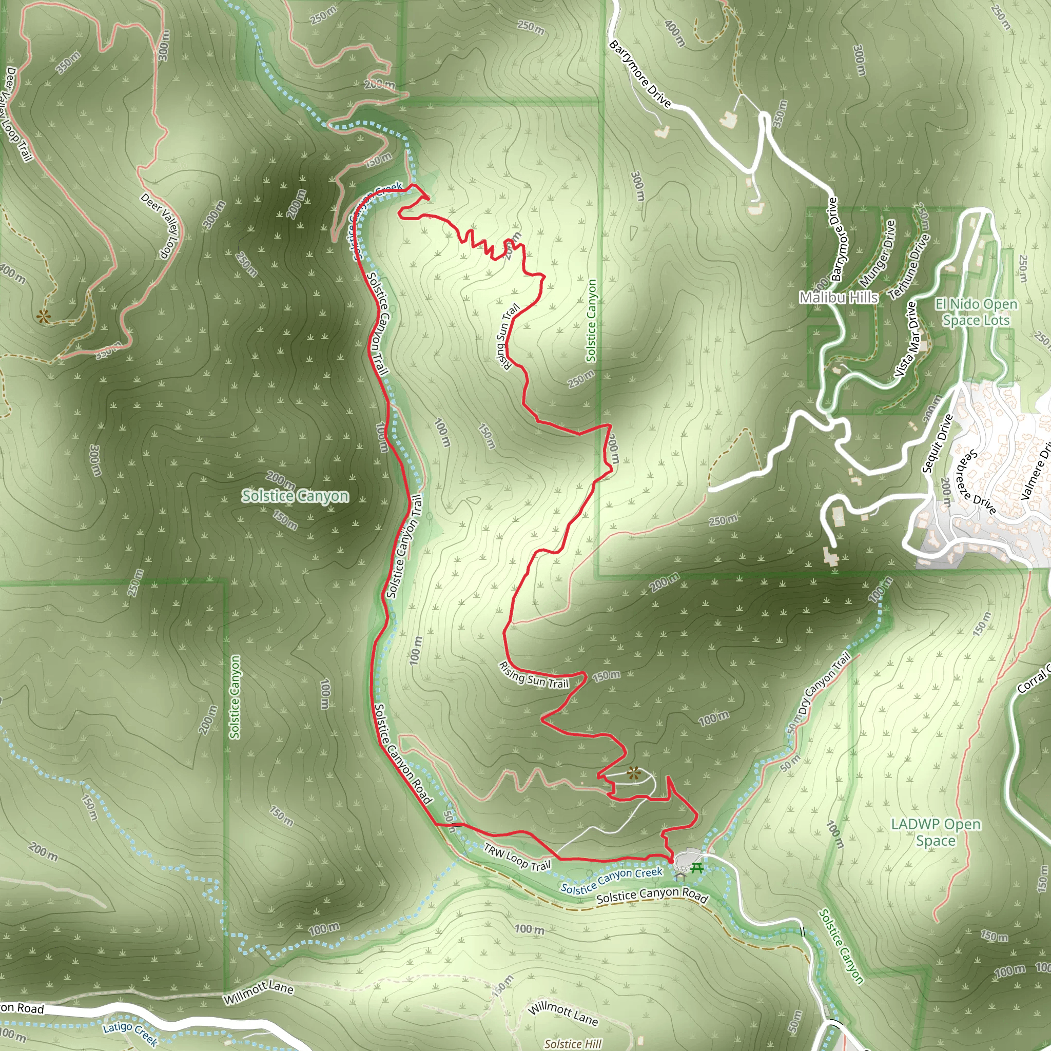 Solstice Canyon Loop Trail mobile static map