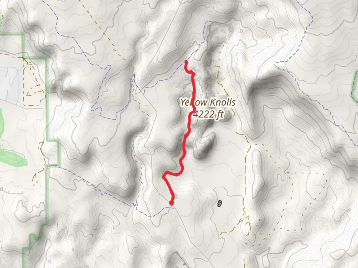 An image depicting the trail Yellow Knolls Trail and its surrounding area.