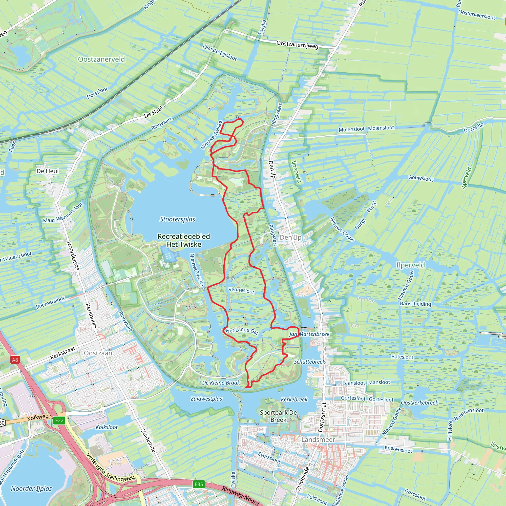 Het Luyendijkje, Recreatiegebied Speelsloot, De Marsen and De Hogelkamp Loop mobile static map
