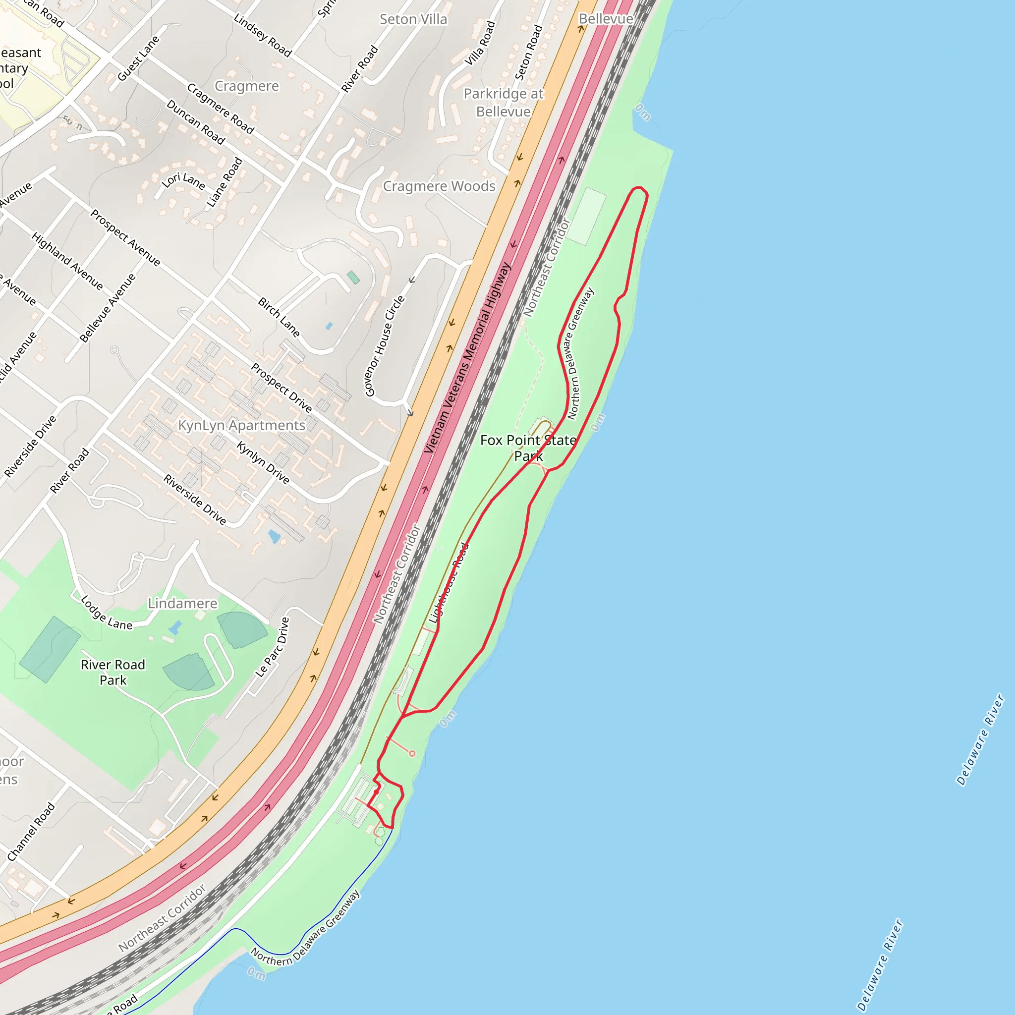 Fox Point State Park Loop mobile static map