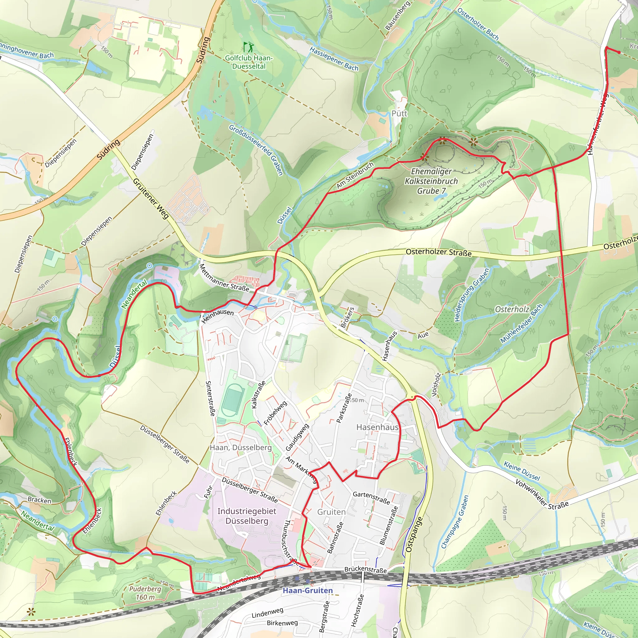 Stipps Teich via Bergischer Weg and Osterholz Rundweg A1 mobile static map