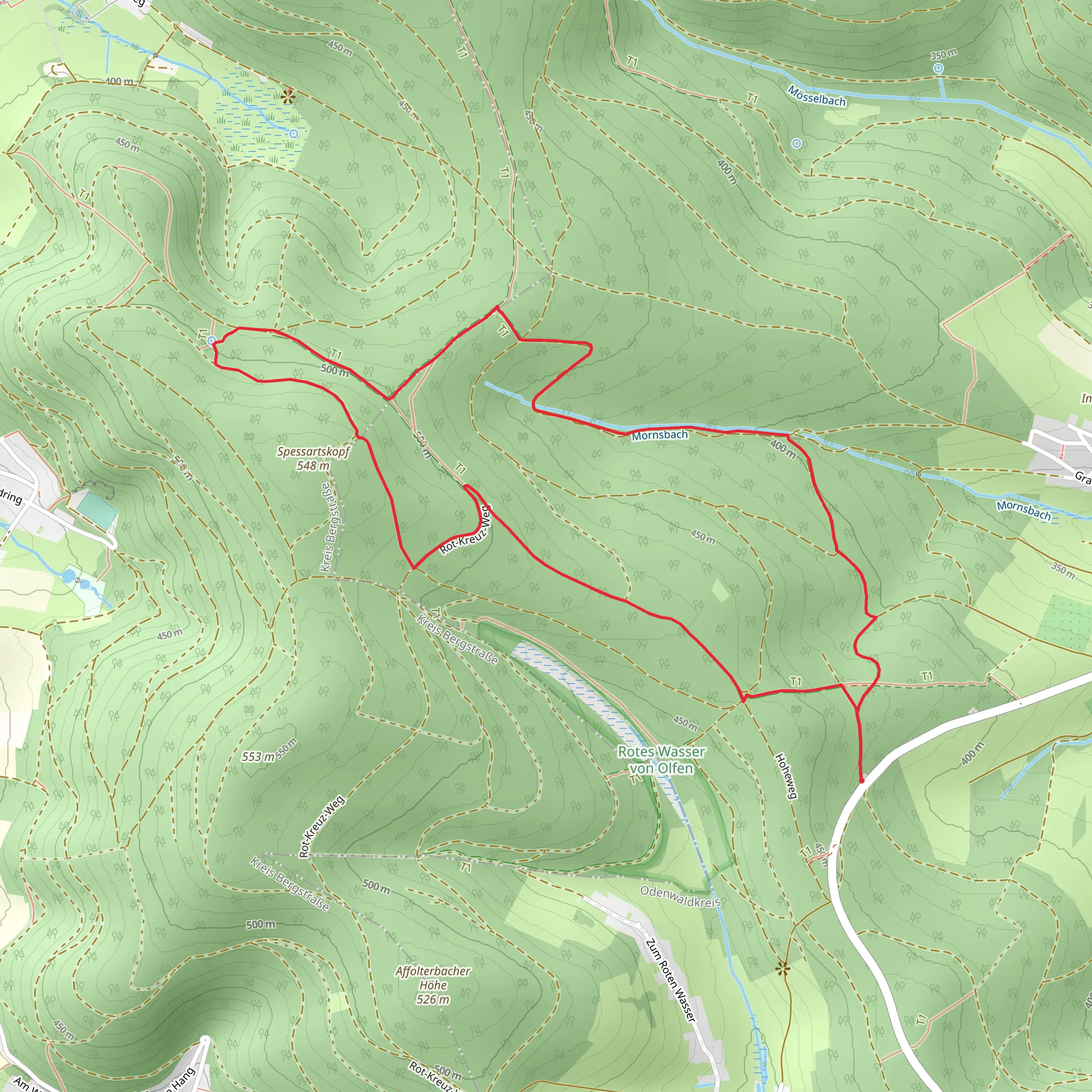Siegfriedbrunnen via Mossautaler Drachenweg and VL Guettersbach mobile static map