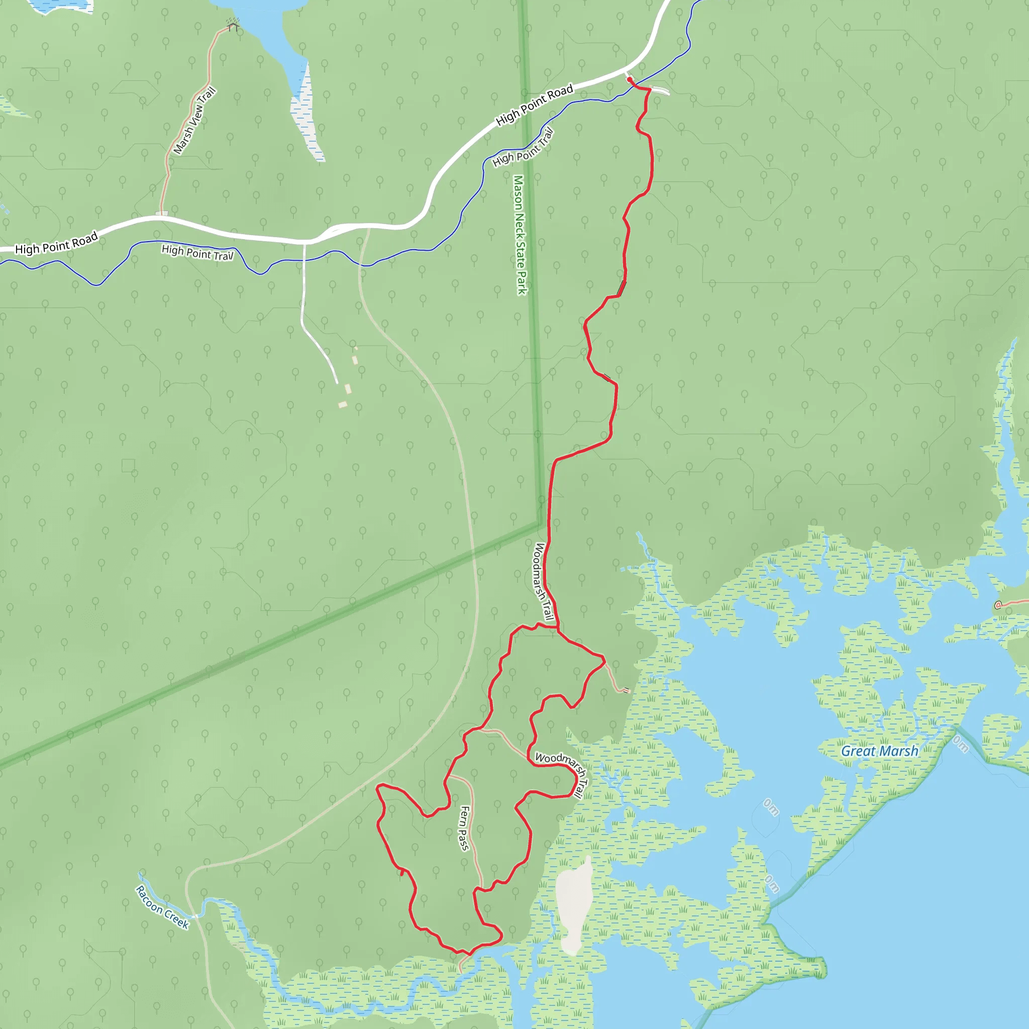 Woodmarsh Loop Trail mobile static map