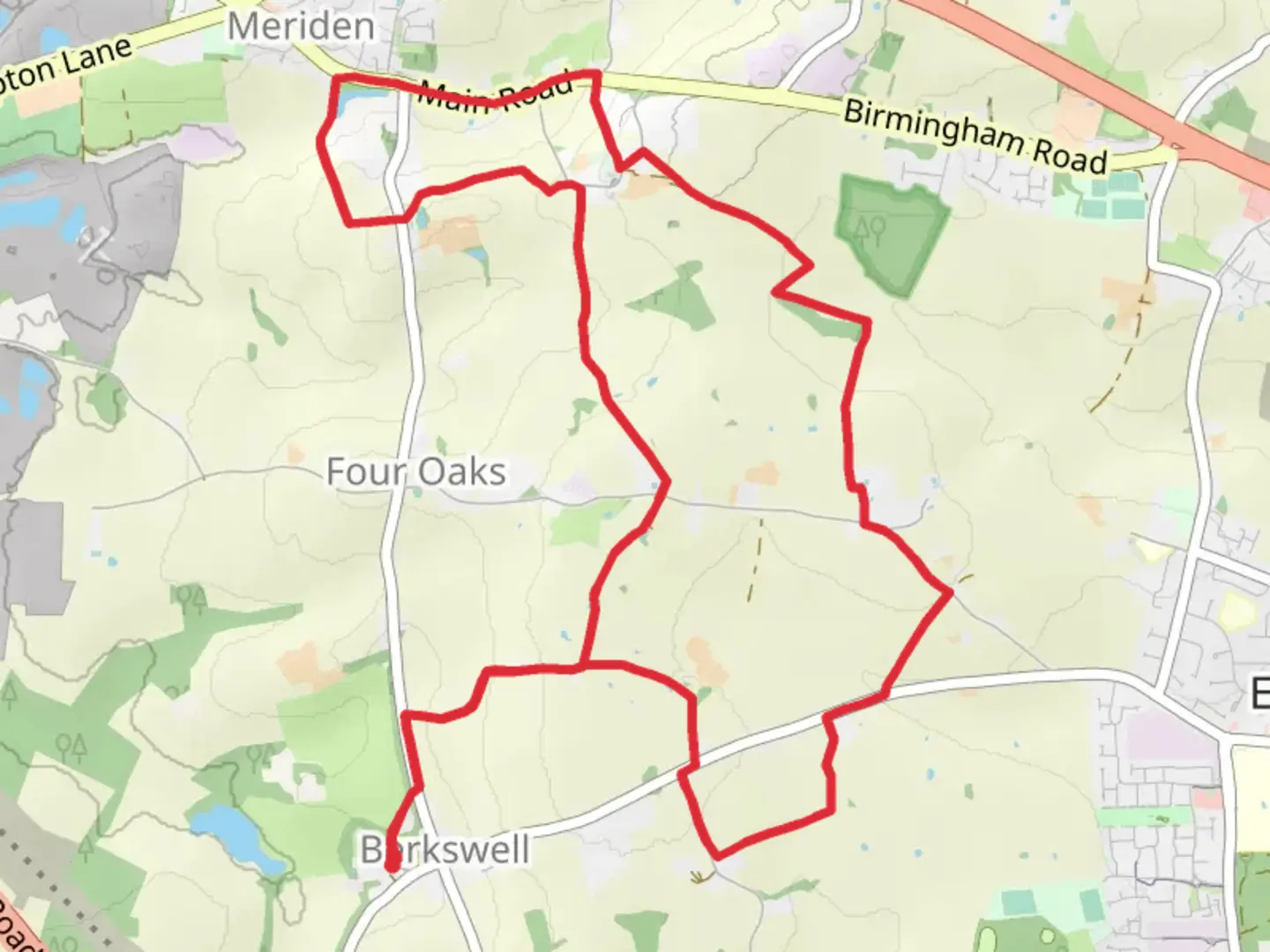 An image depicting the trail Berkswell Circular Walk and its surrounding area.