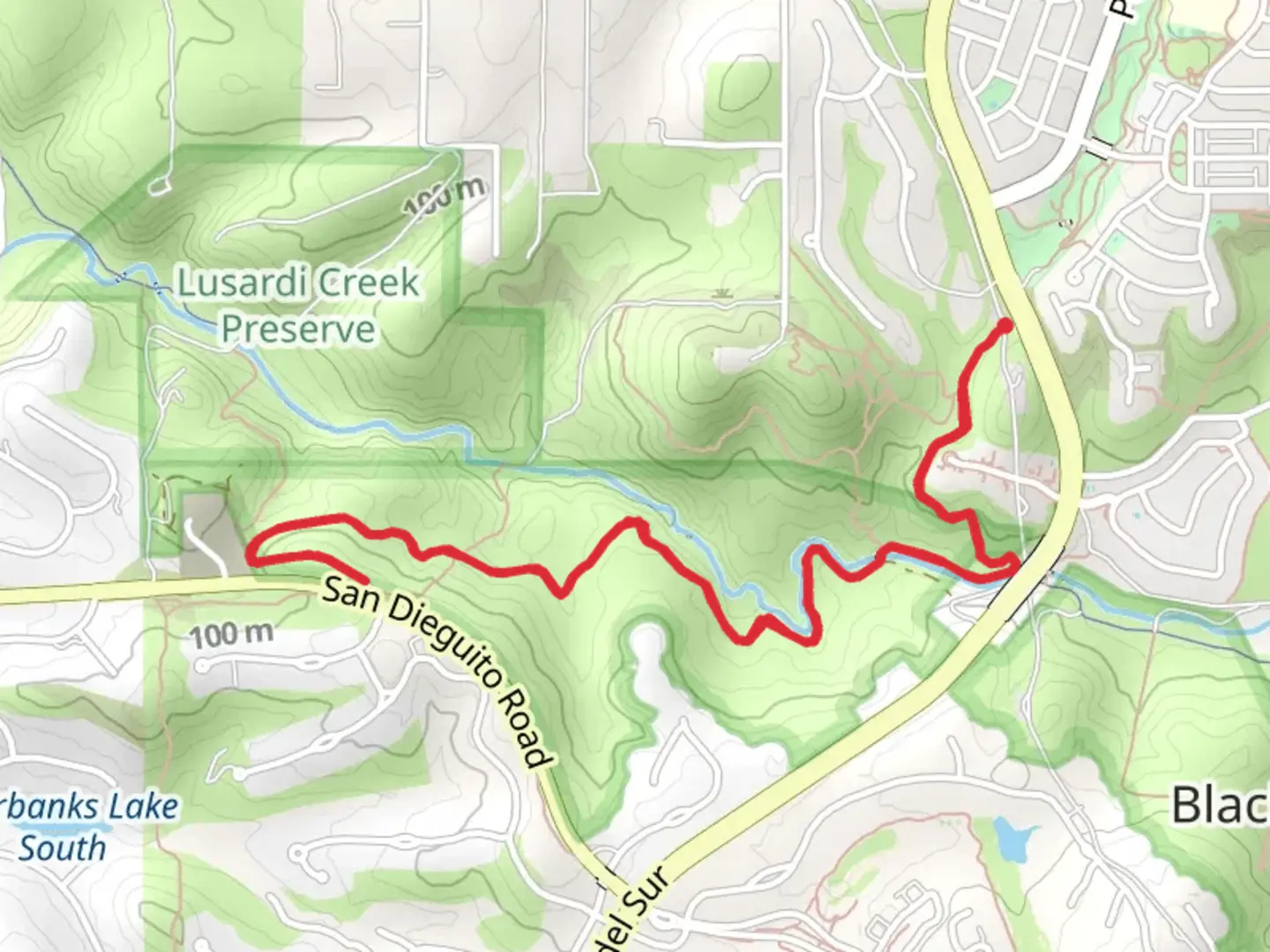 An image depicting the trail Lusardi Creek Loop Trail and its surrounding area.
