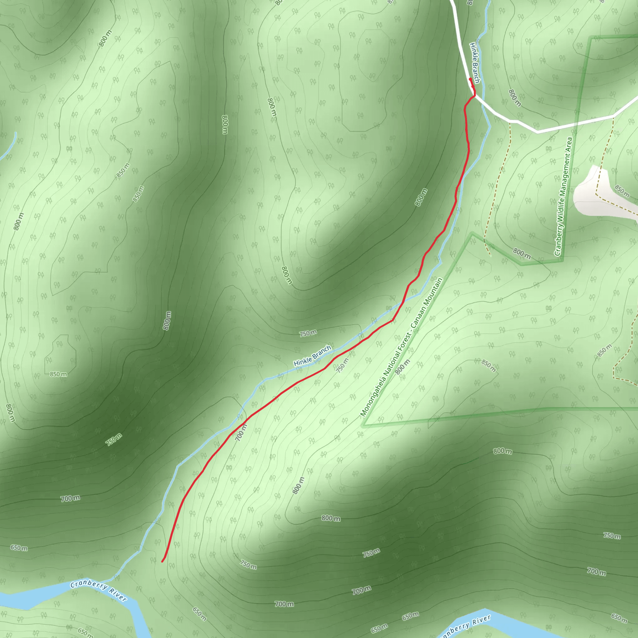 Hinkle Branch Trail mobile static map