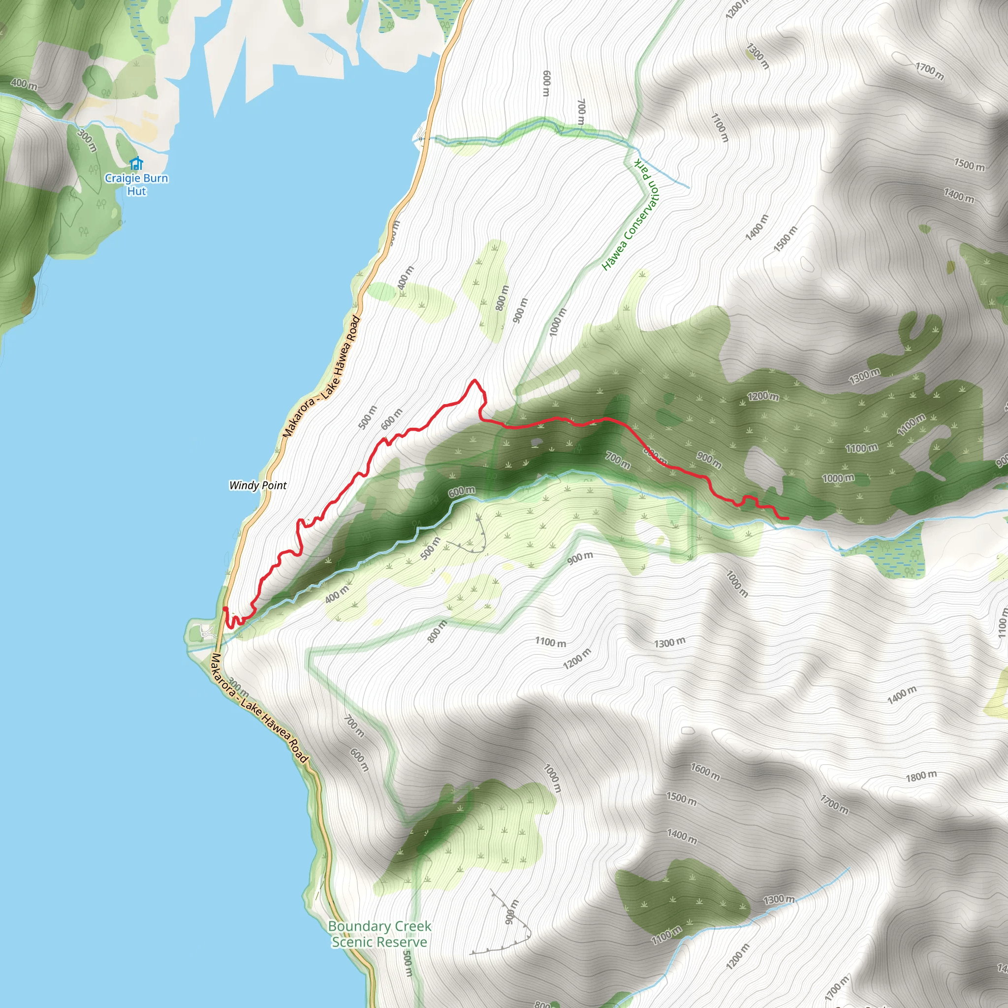 Boundary Creek Track mobile static map