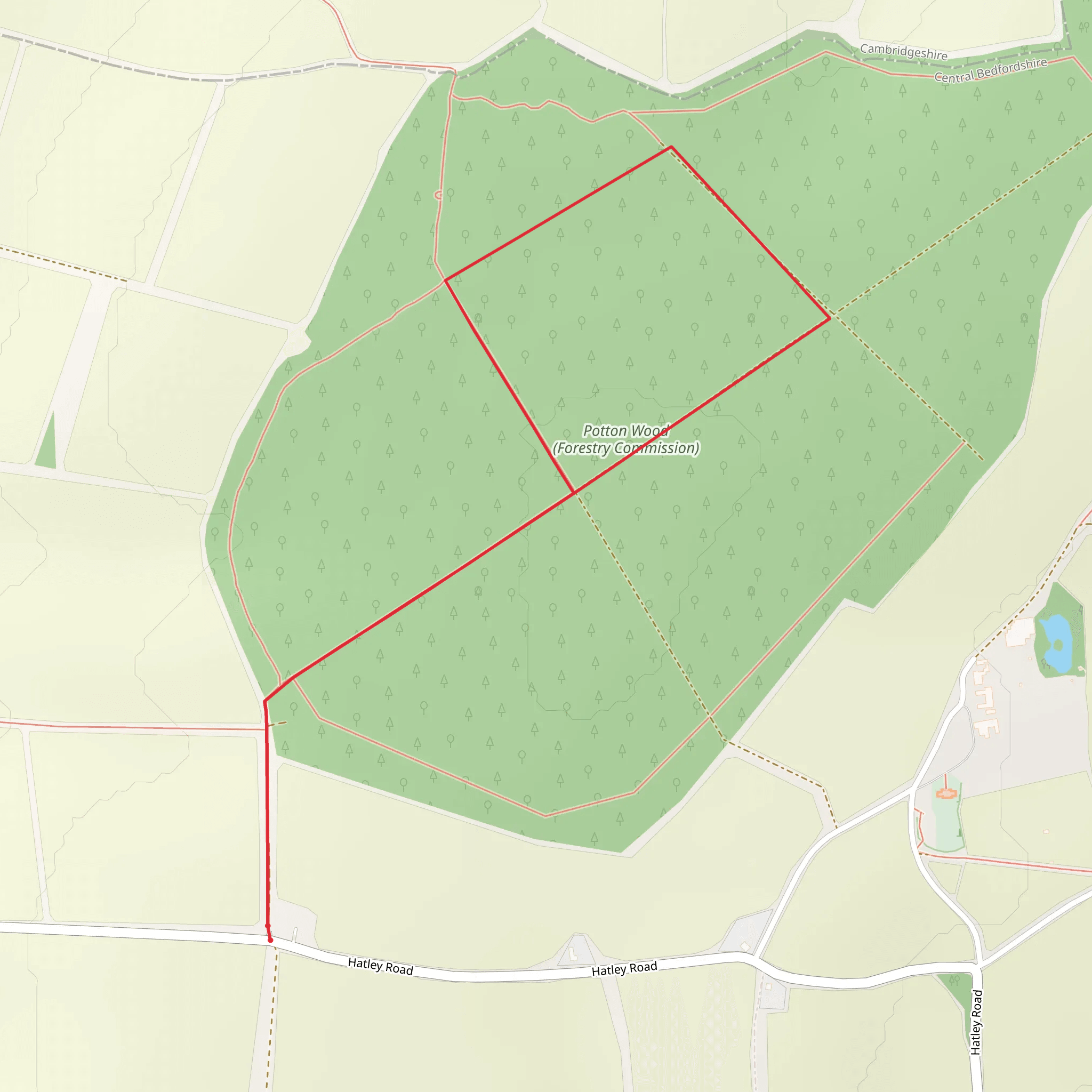 Potton Wood Loop mobile static map