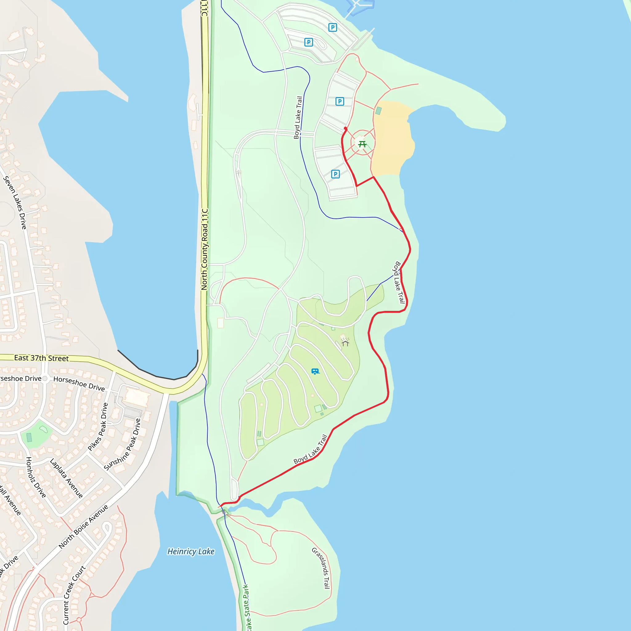 Boyd Lake Trail mobile static map