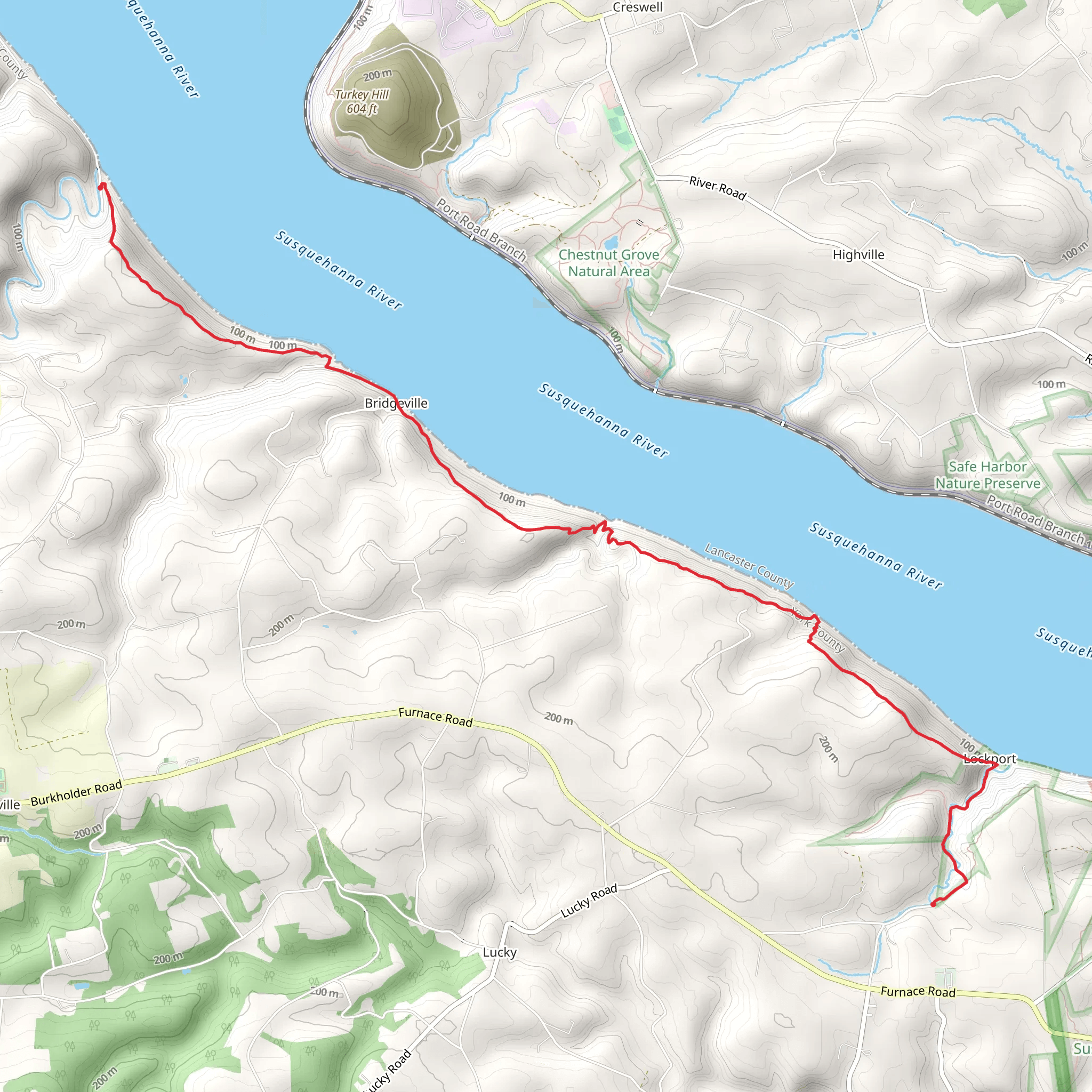 Susquehanna River via Mason-Dixon Trail mobile static map