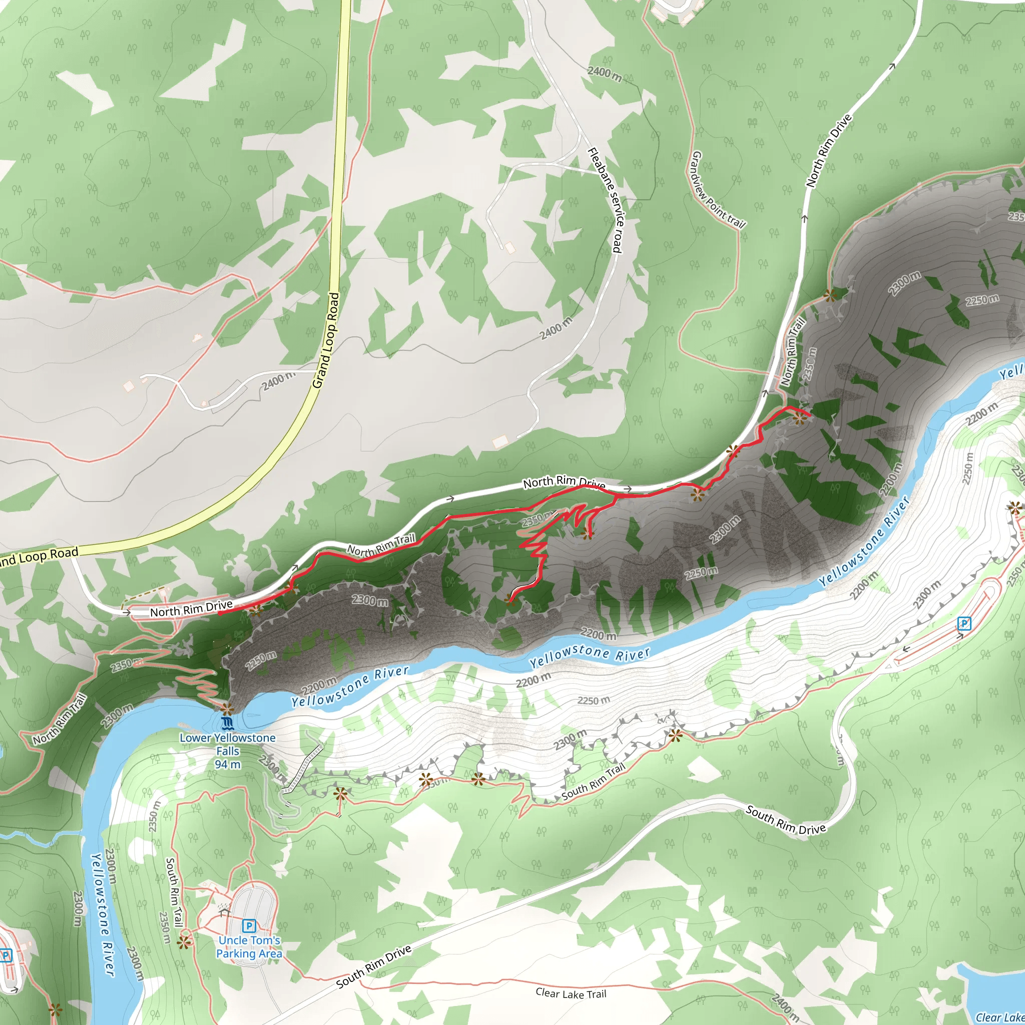 North Rim Trail Out and Back mobile static map