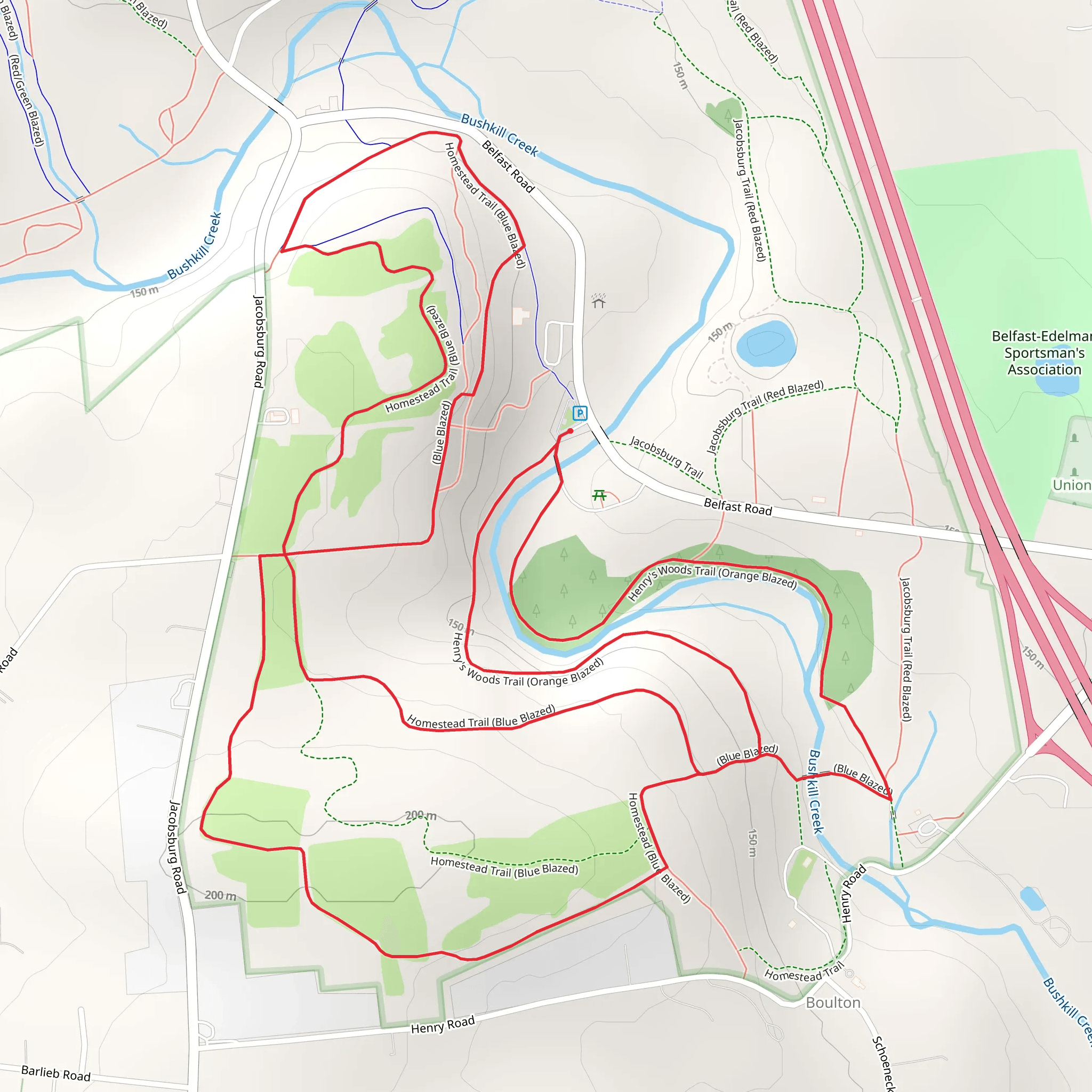 Bushkill Creek via Jacobsburg State Park mobile static map