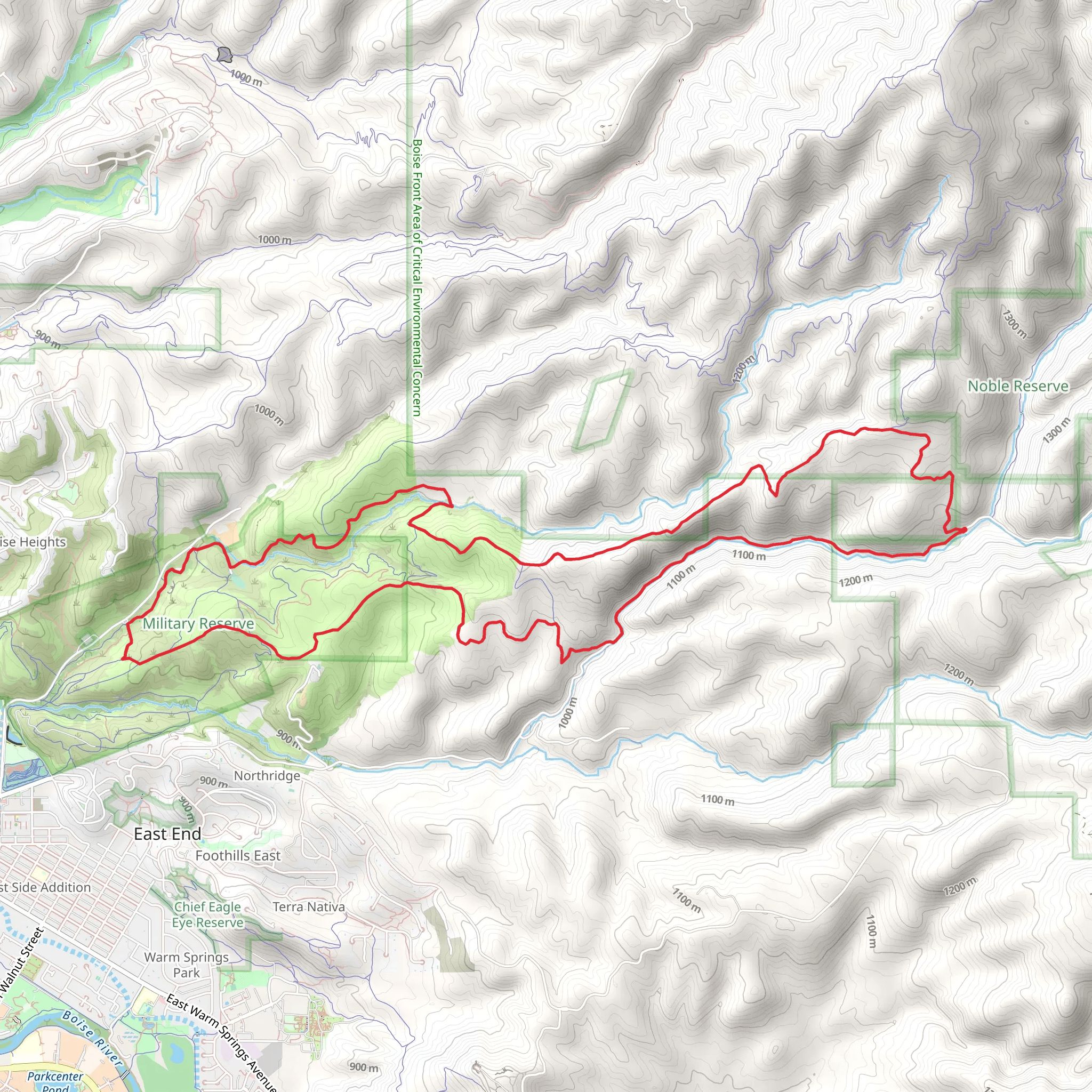 Three Bears and Central Ridge Loop mobile static map