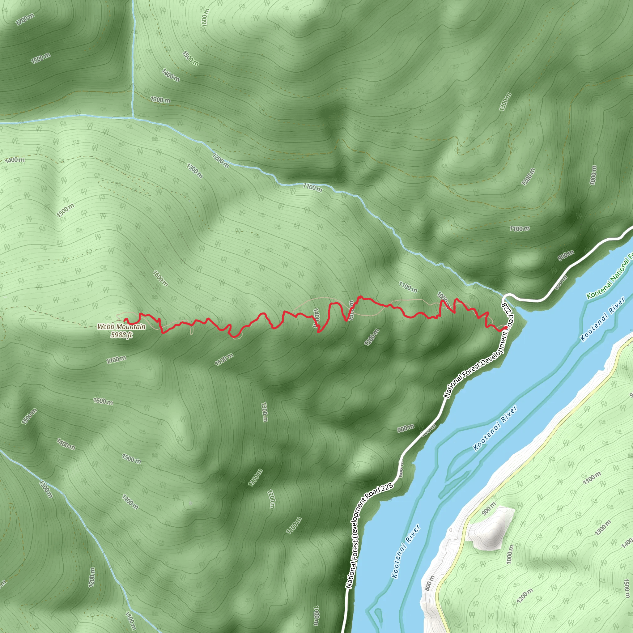 Webb Mountain Trail mobile static map
