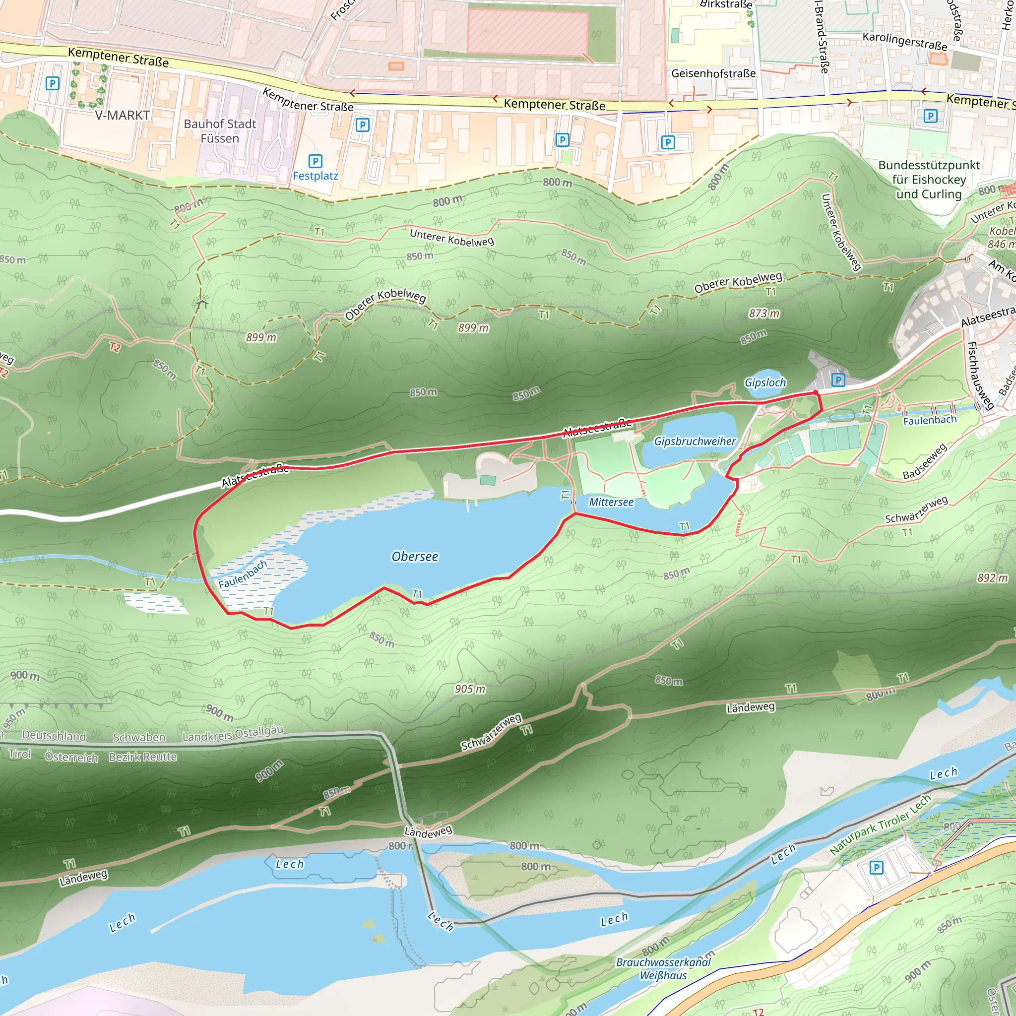 Mittersee and Obersee Loop mobile static map