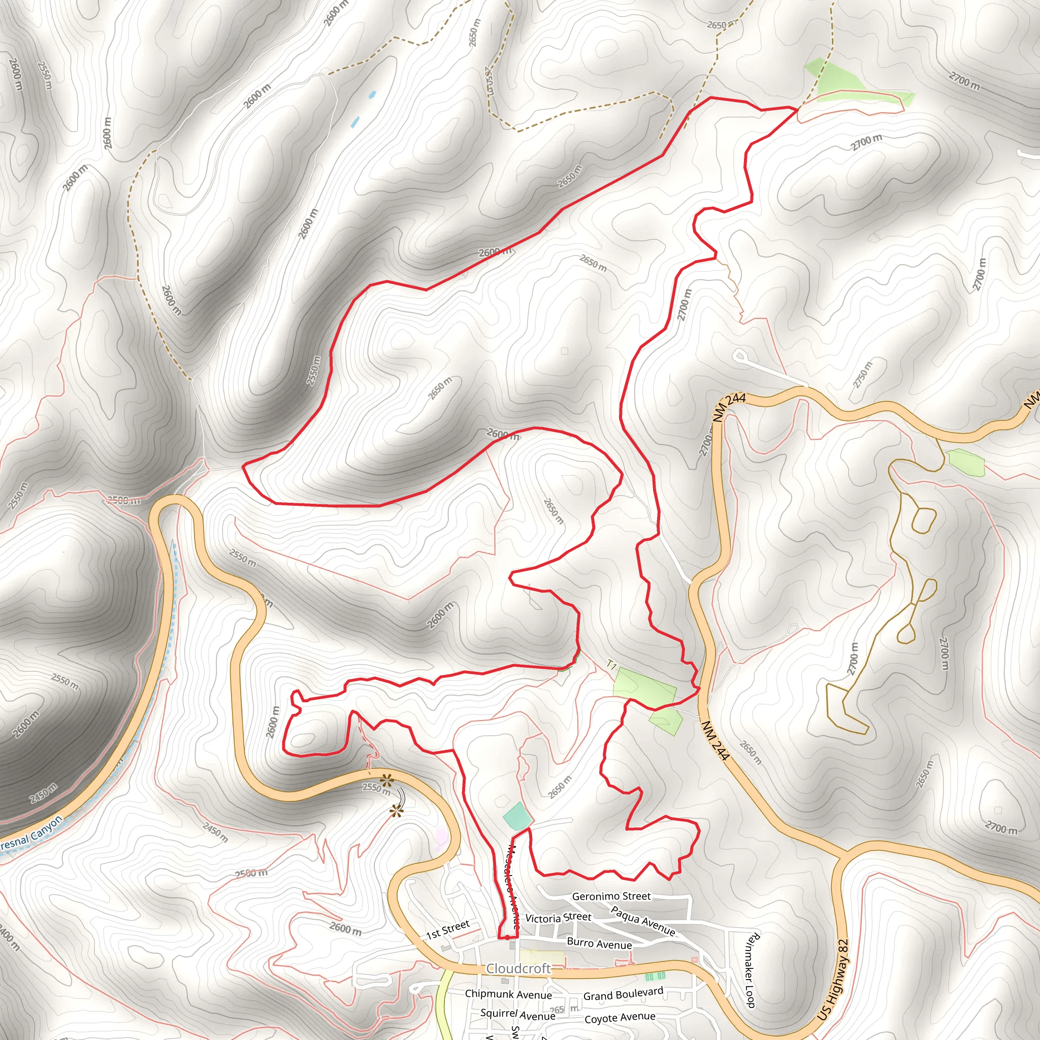 Osha, Pines North Loop Trail mobile static map